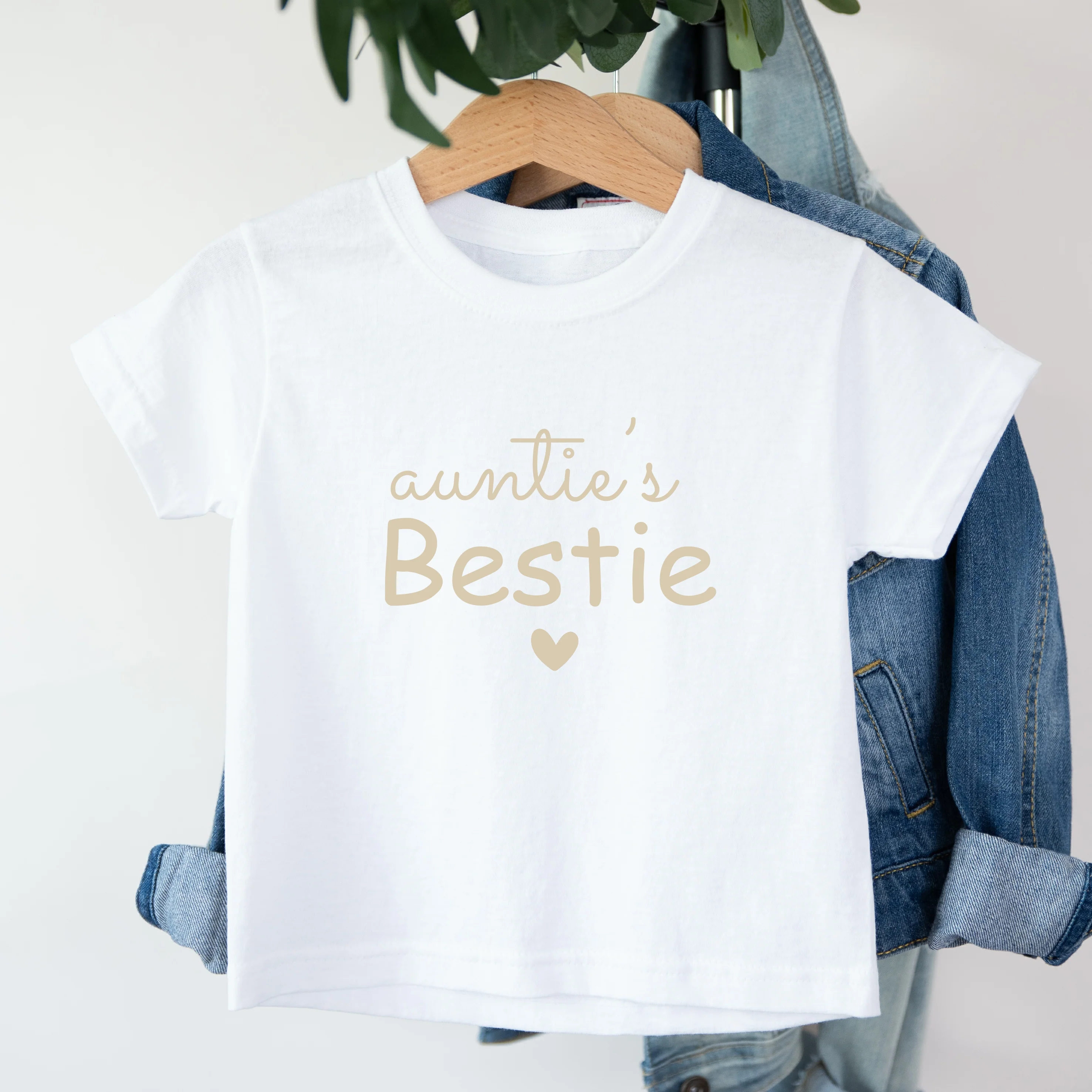 Aunties Bestie Heart Beige Matching Outfits - Image 3