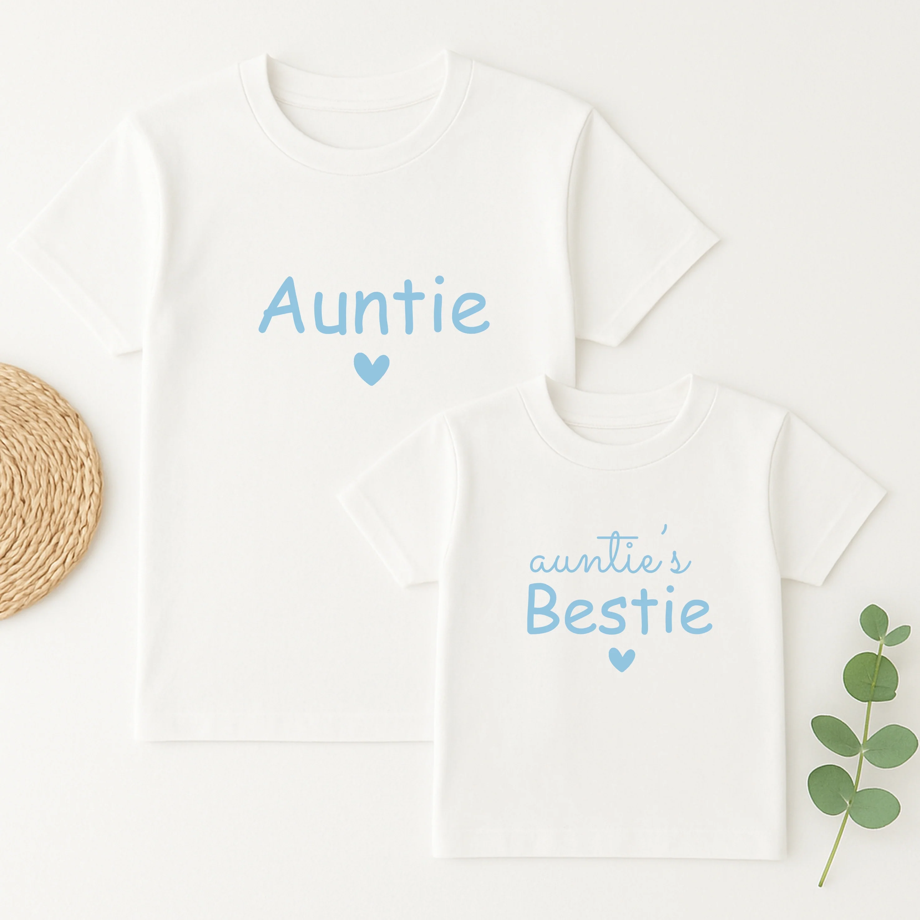 Aunties Bestie Heart Blue Matching Outfits - Image 5