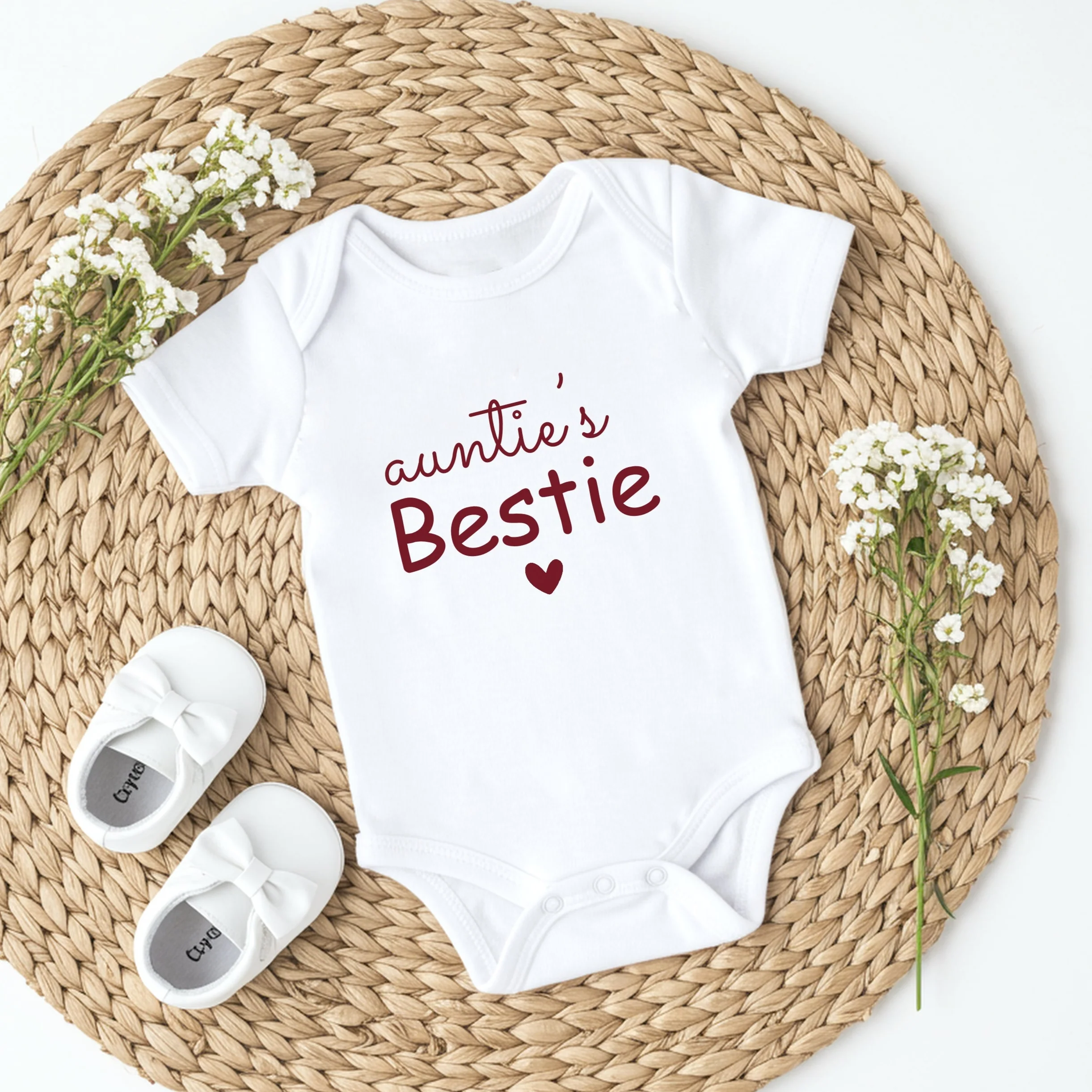 Aunties Bestie Heart Maroon Matching Outfits - Image 3