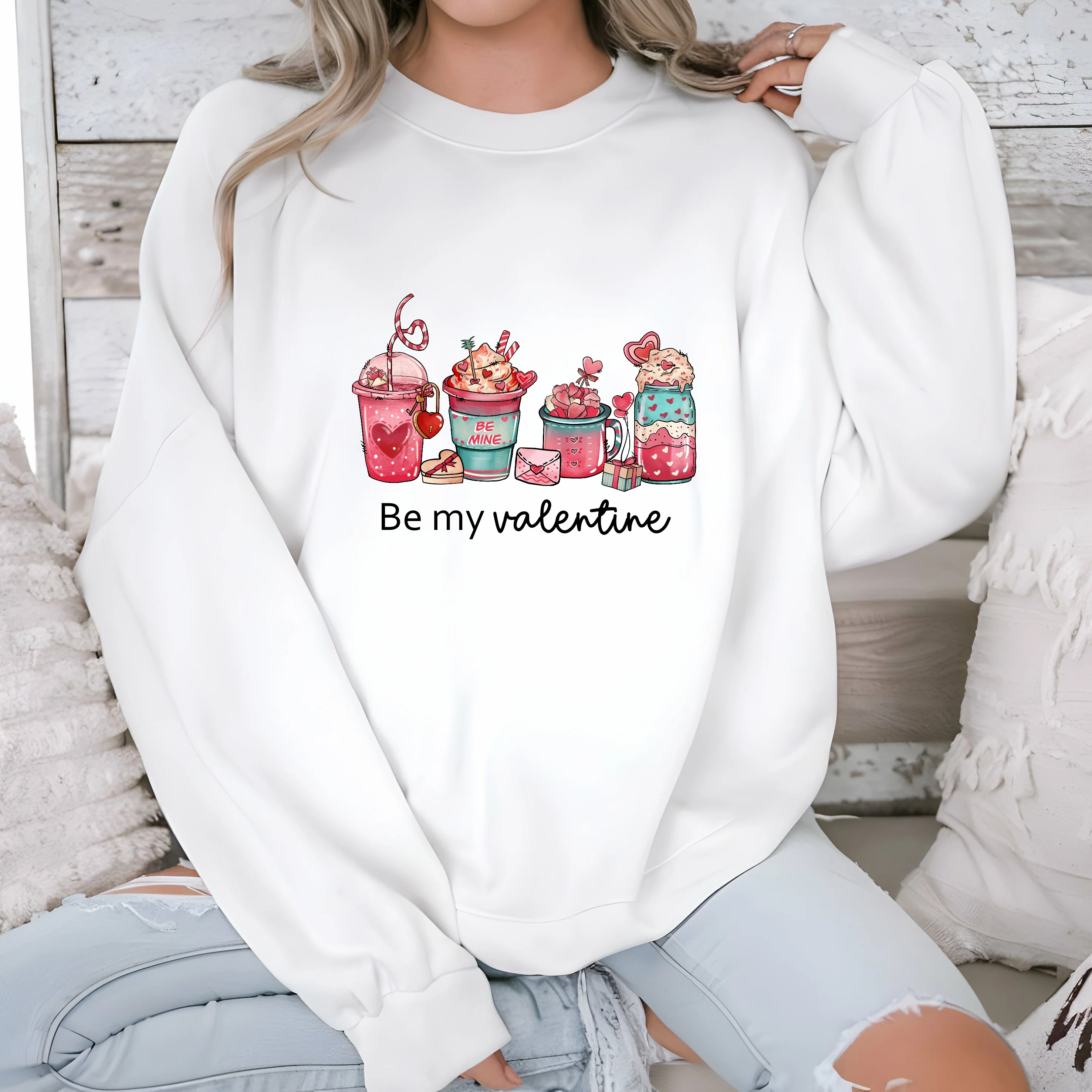 Be My Valentine Mum and Baby Matching Sweatshirts - Image 2