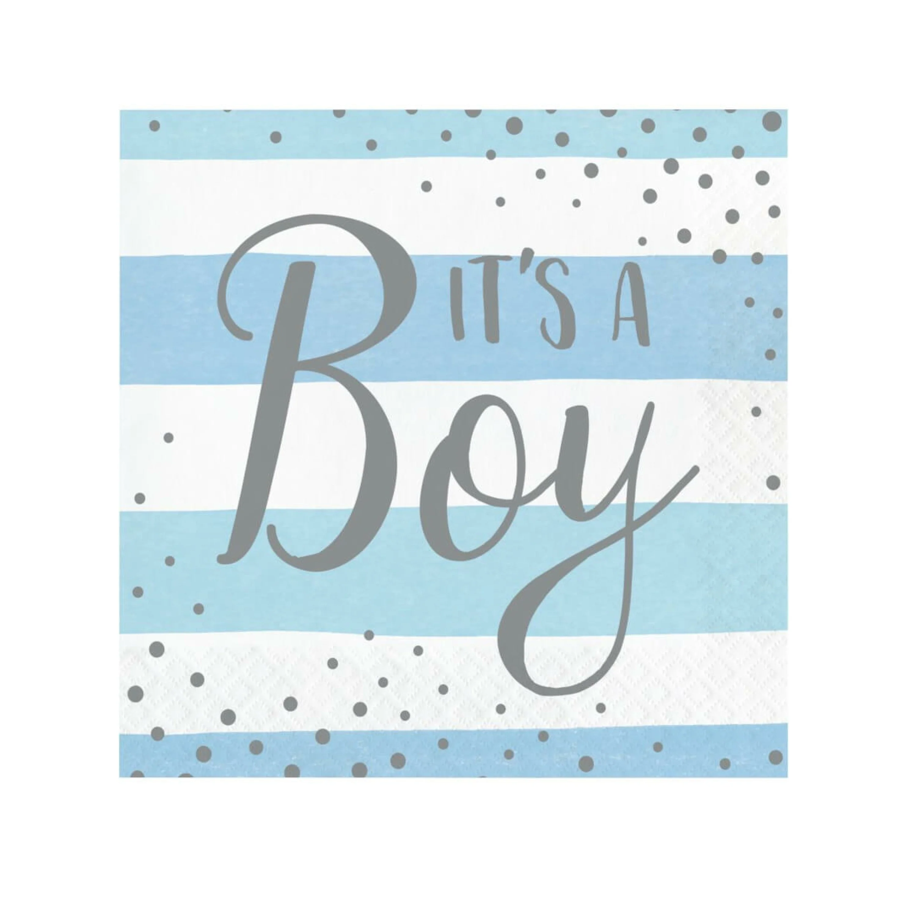 Blue and Silver Celebration Lunch Napkins It's A Boy 2 ply