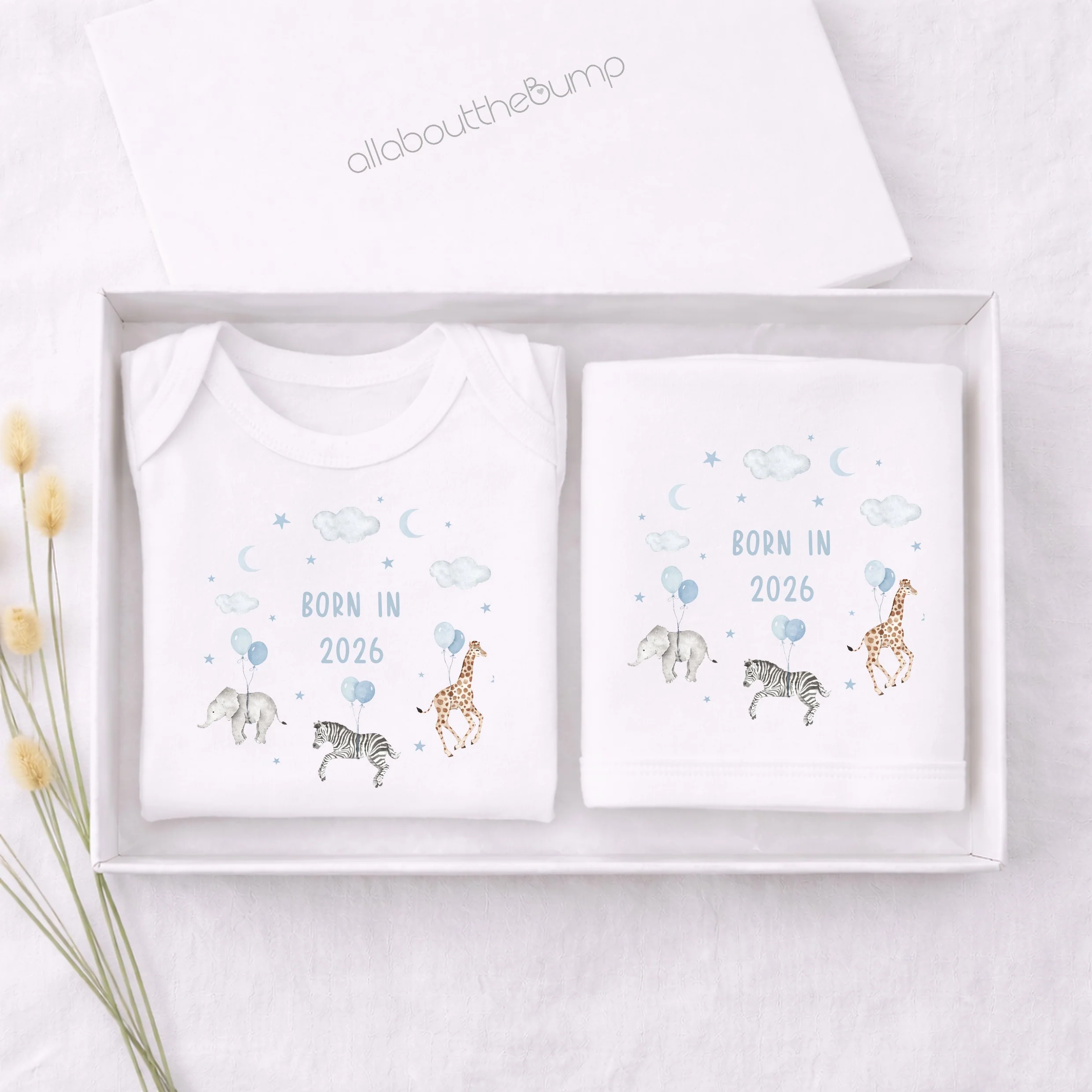 Blue Animal Wreath Born in 2026 Hamper Gift Set