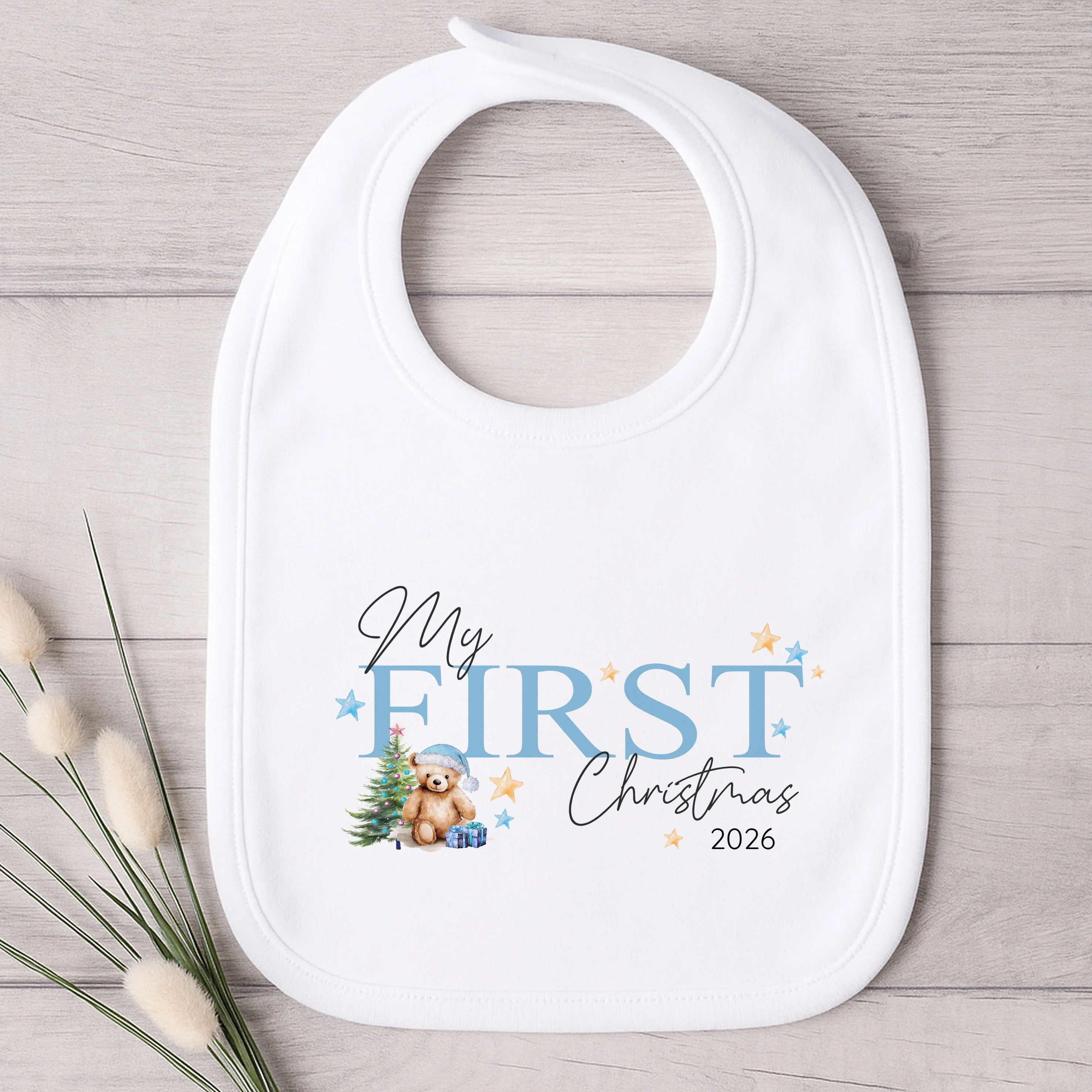 Blue My First Christmas Baby Grow, Vest or Bib - Image 4