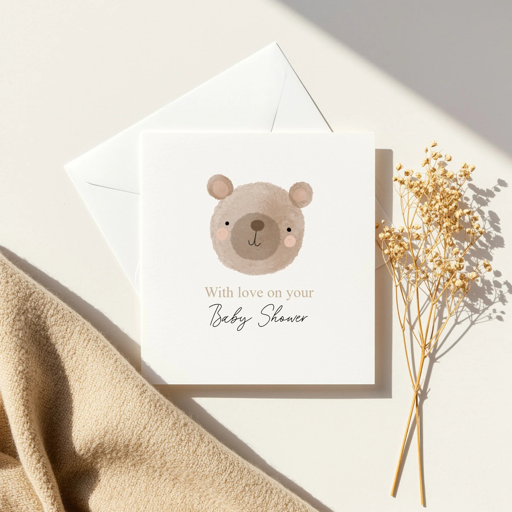 Brown Bear Baby Shower Card - Image 3