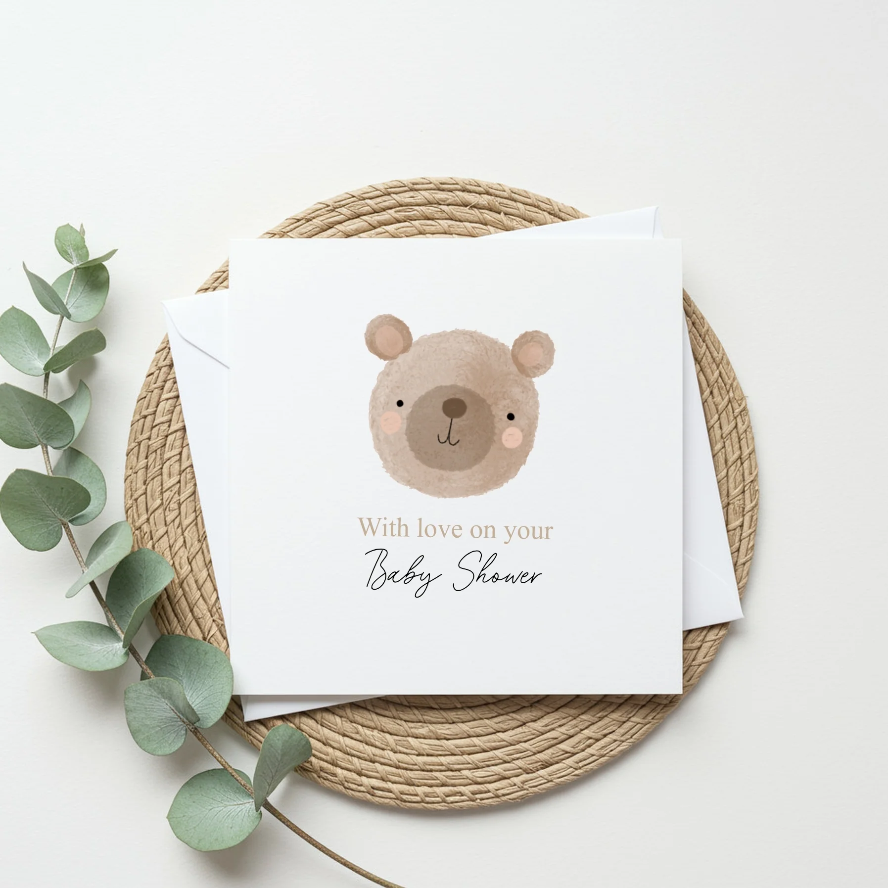 Brown Bear Baby Shower Card - Image 4