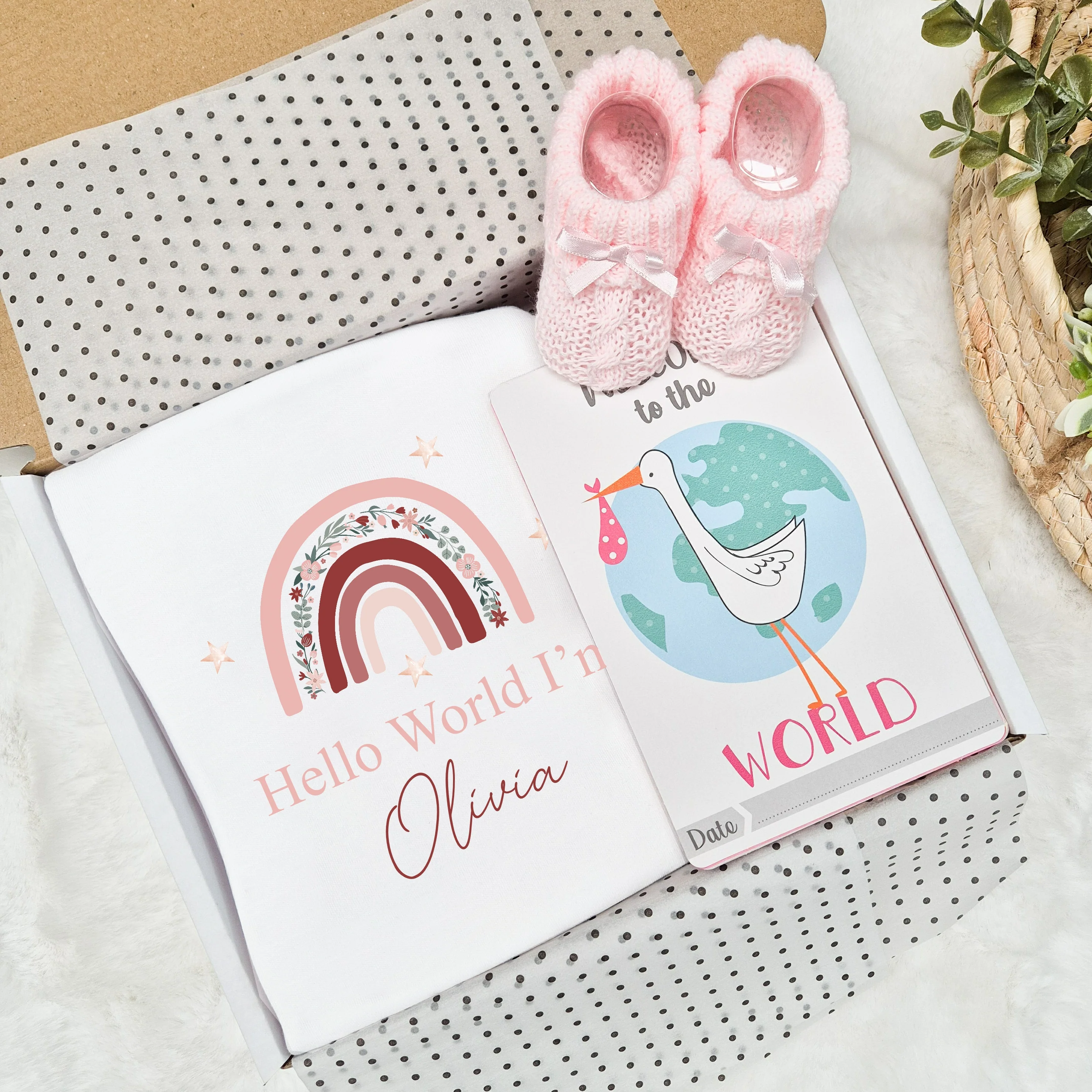 Personalised Girls Baby Blanket & Booties Gift Set - Image 4