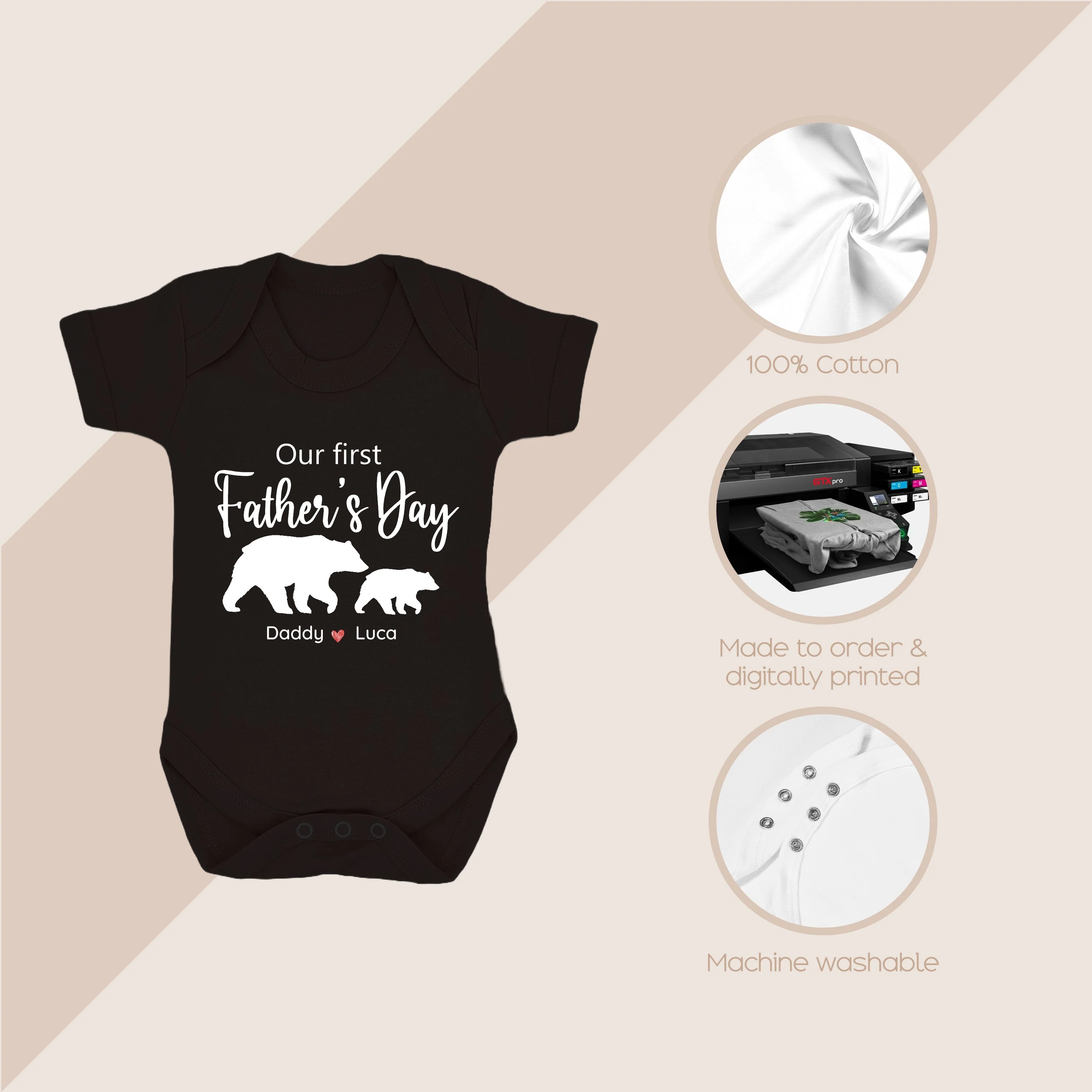 Personalised Our First Father's Day Matching T-shirt & Vest - Image 3
