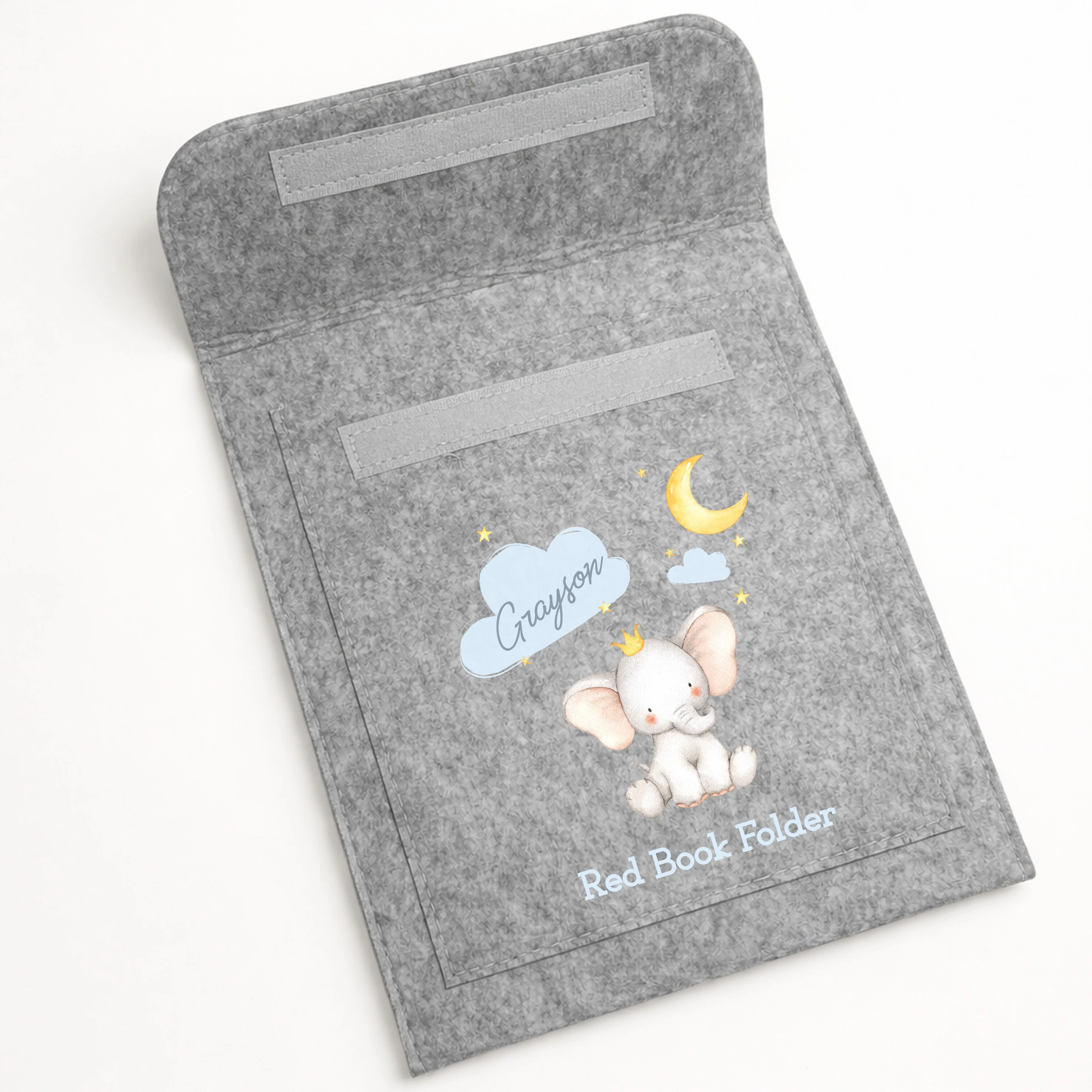 Personalised Blue Elephant Red Book Folder - Image 3