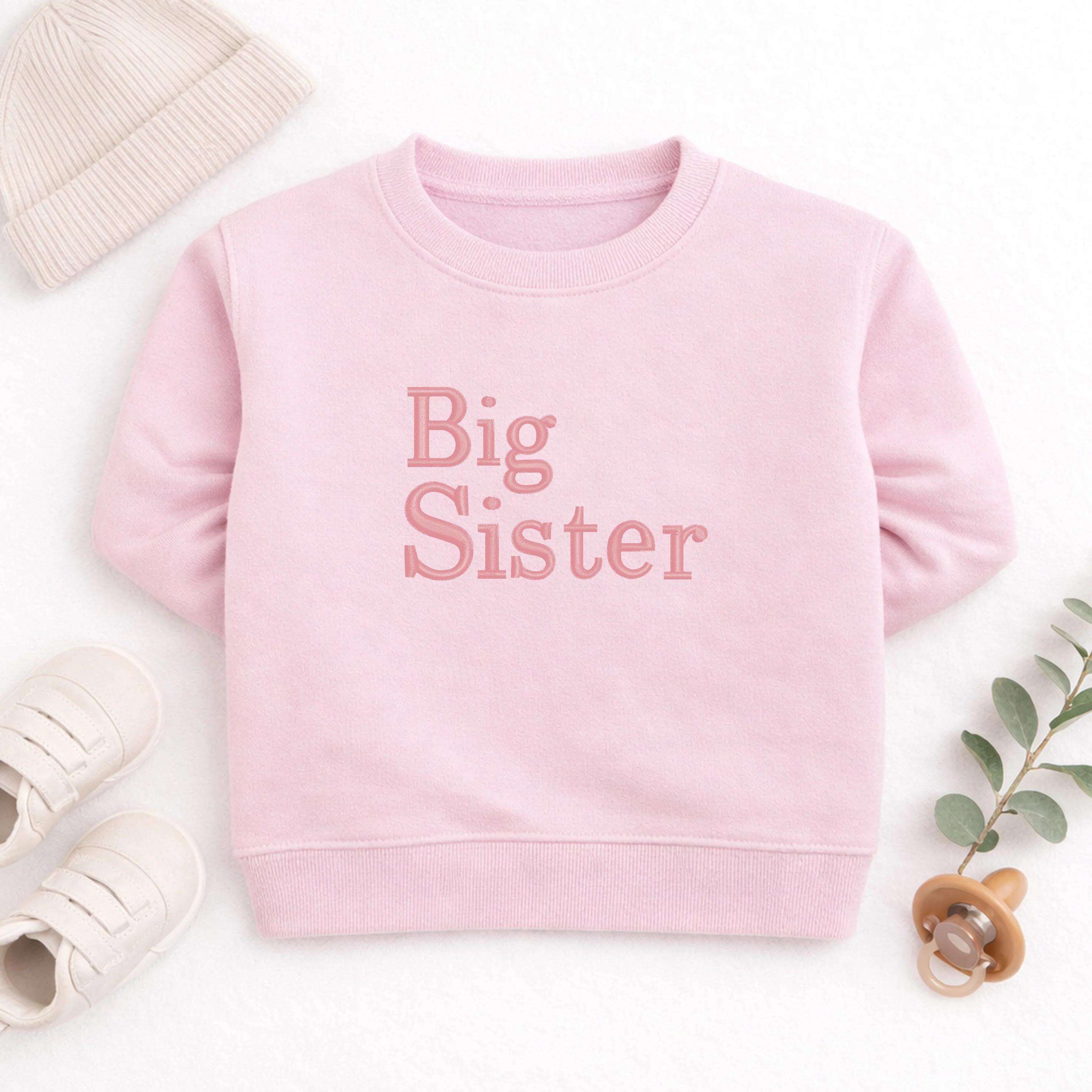 Embroidered Big Sister Sweatshirt