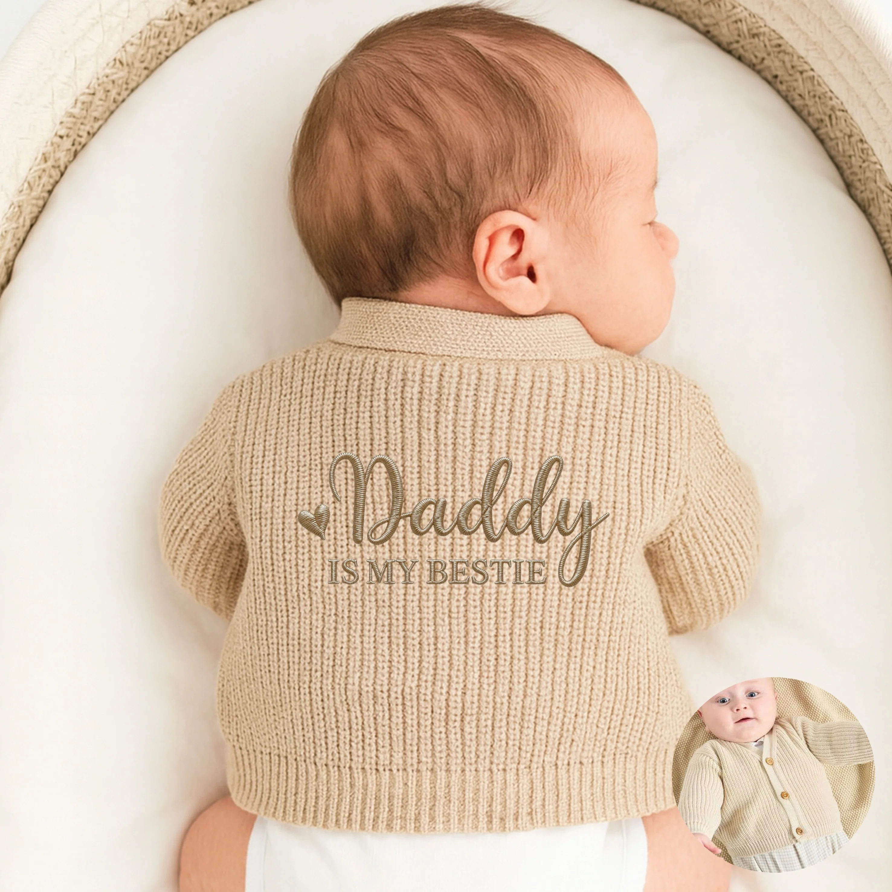 Embroidered Daddy Is My Bestie Cardigan - Image 2