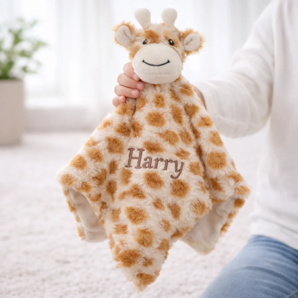 Embroidered Giraffe Blanket and Comforter Gift Set - Image 2