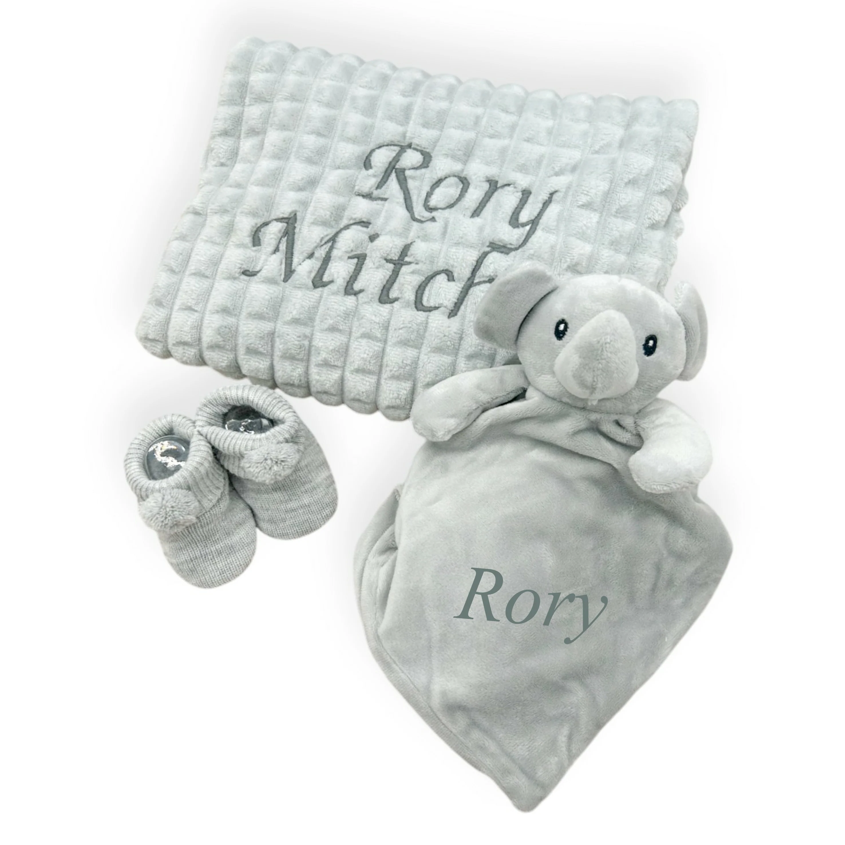 Embroidered Grey Personalised Blanket or Comforter - Image 5