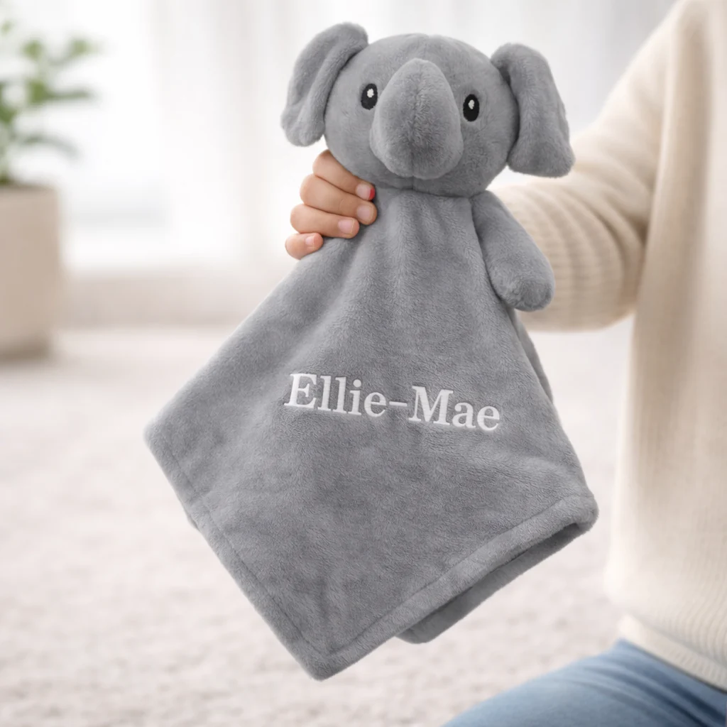 Embroidered Grey Waffle Blanket and Comforter Gift Set - Image 5