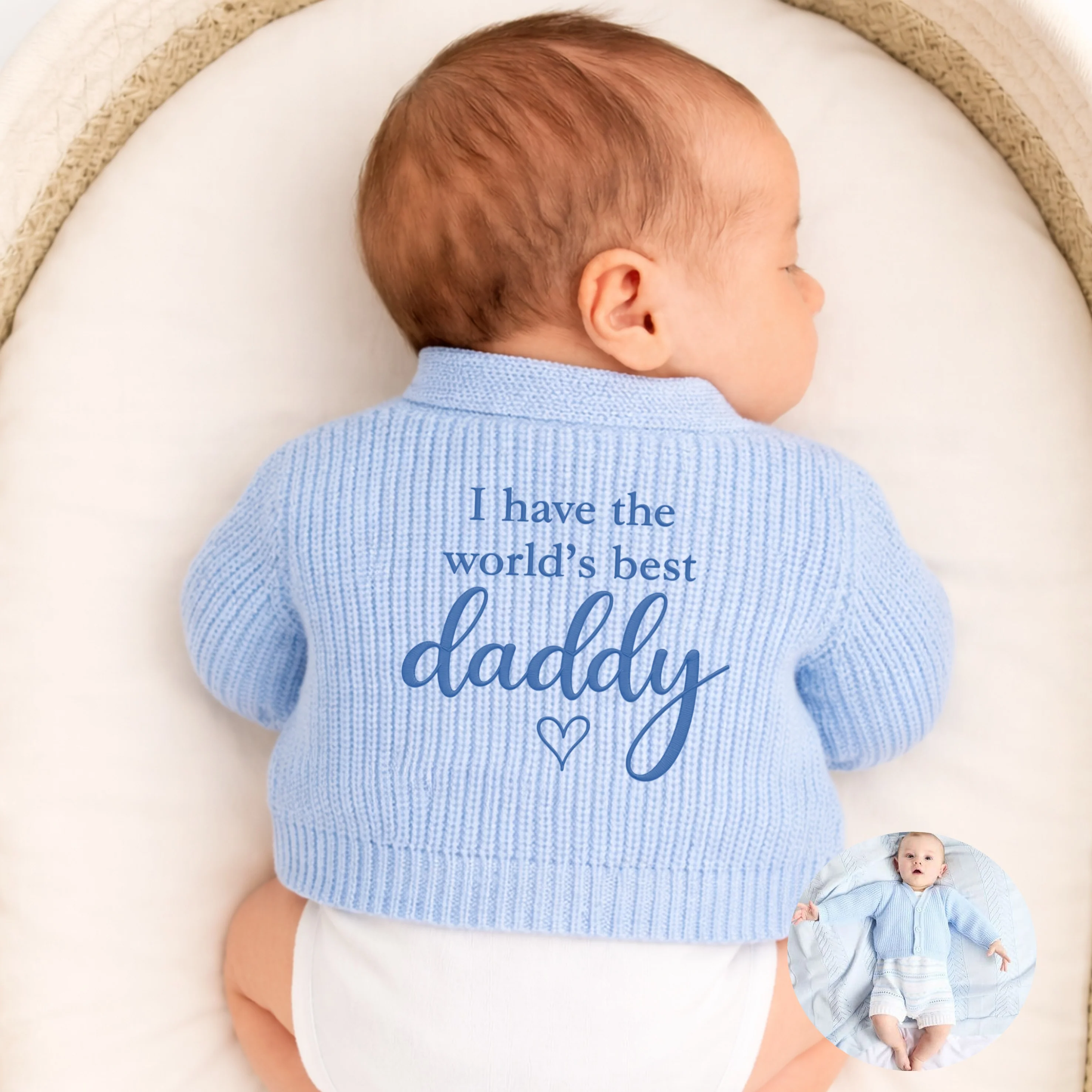 Embroidered I Have The World's Best Daddy Cardigan - Image 2