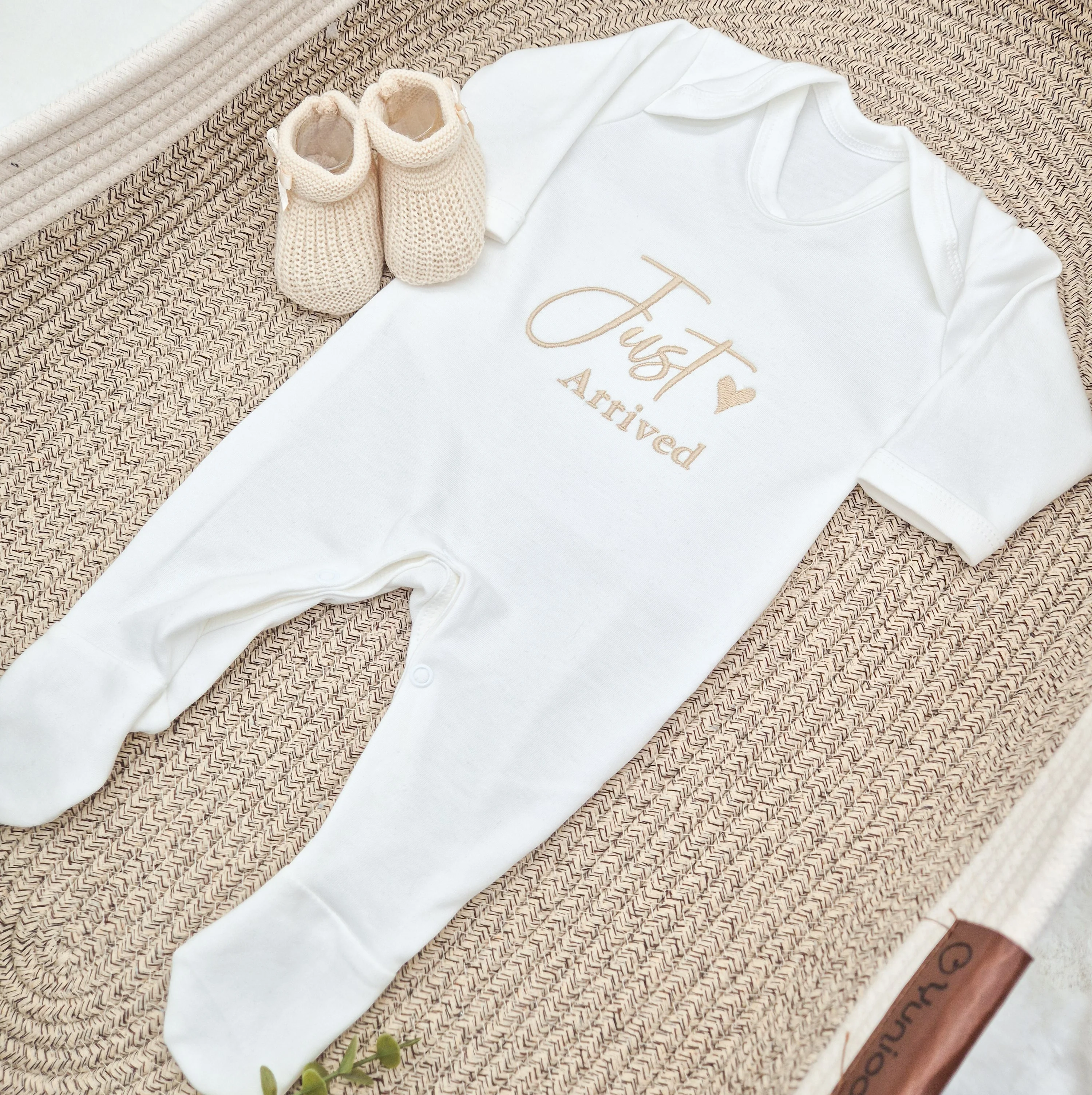 Embroidered Just Arrived Babygrow - Image 3