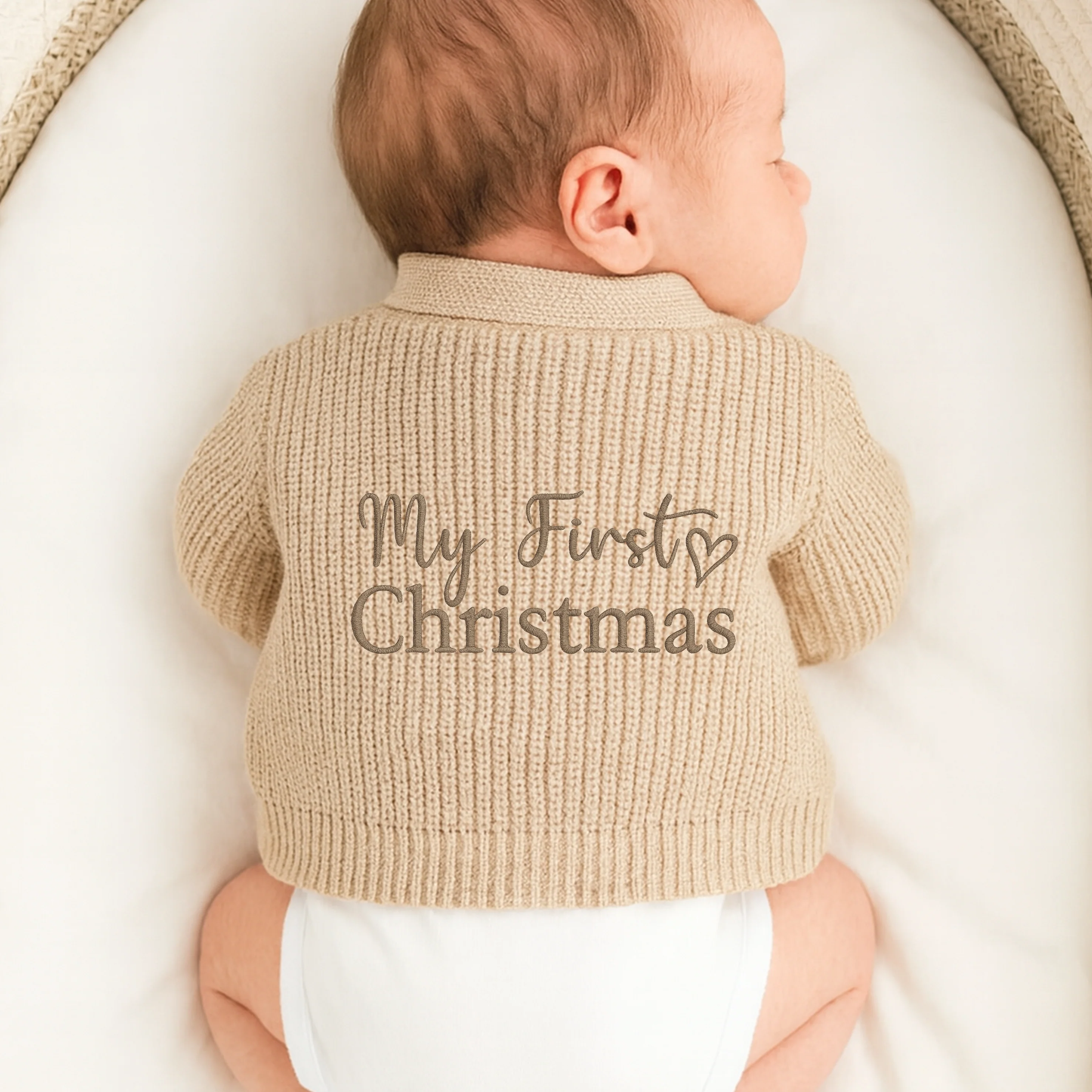 Embroidered My First Christmas Cardigan - Image 2