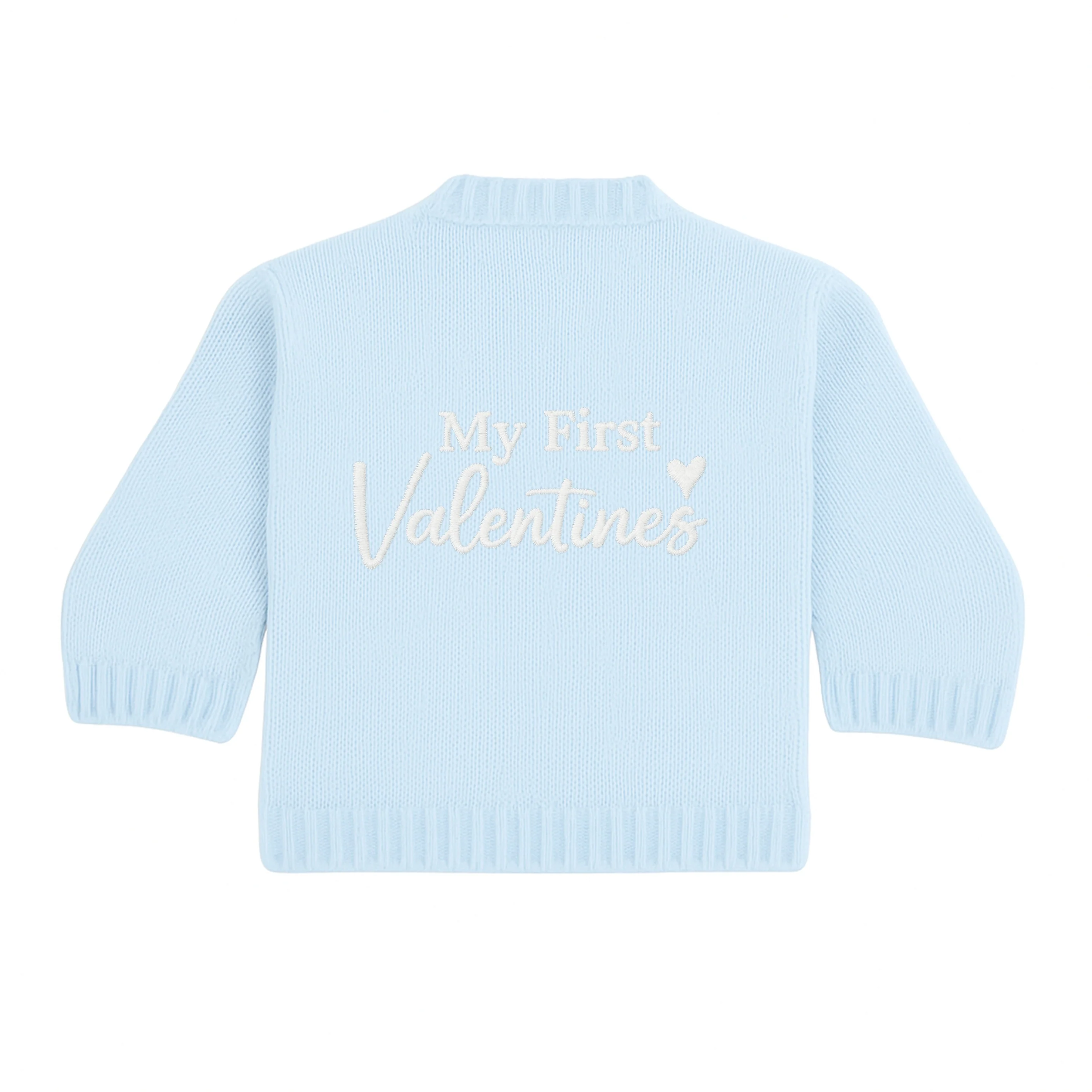 Embroidered My First Valentine's Day Knitted Cardigan - Image 6