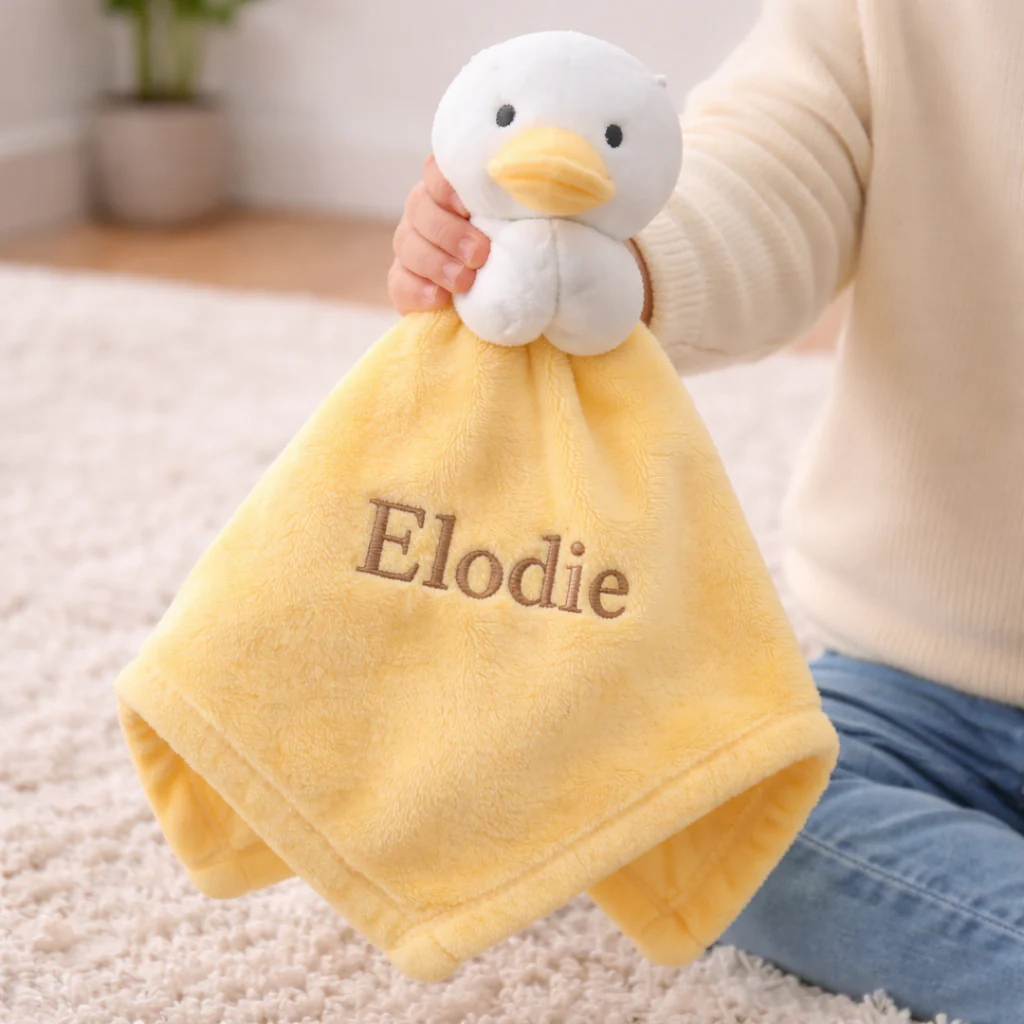 Embroidered Yellow Dimple Blanket and Comforter Gift Set - Image 4