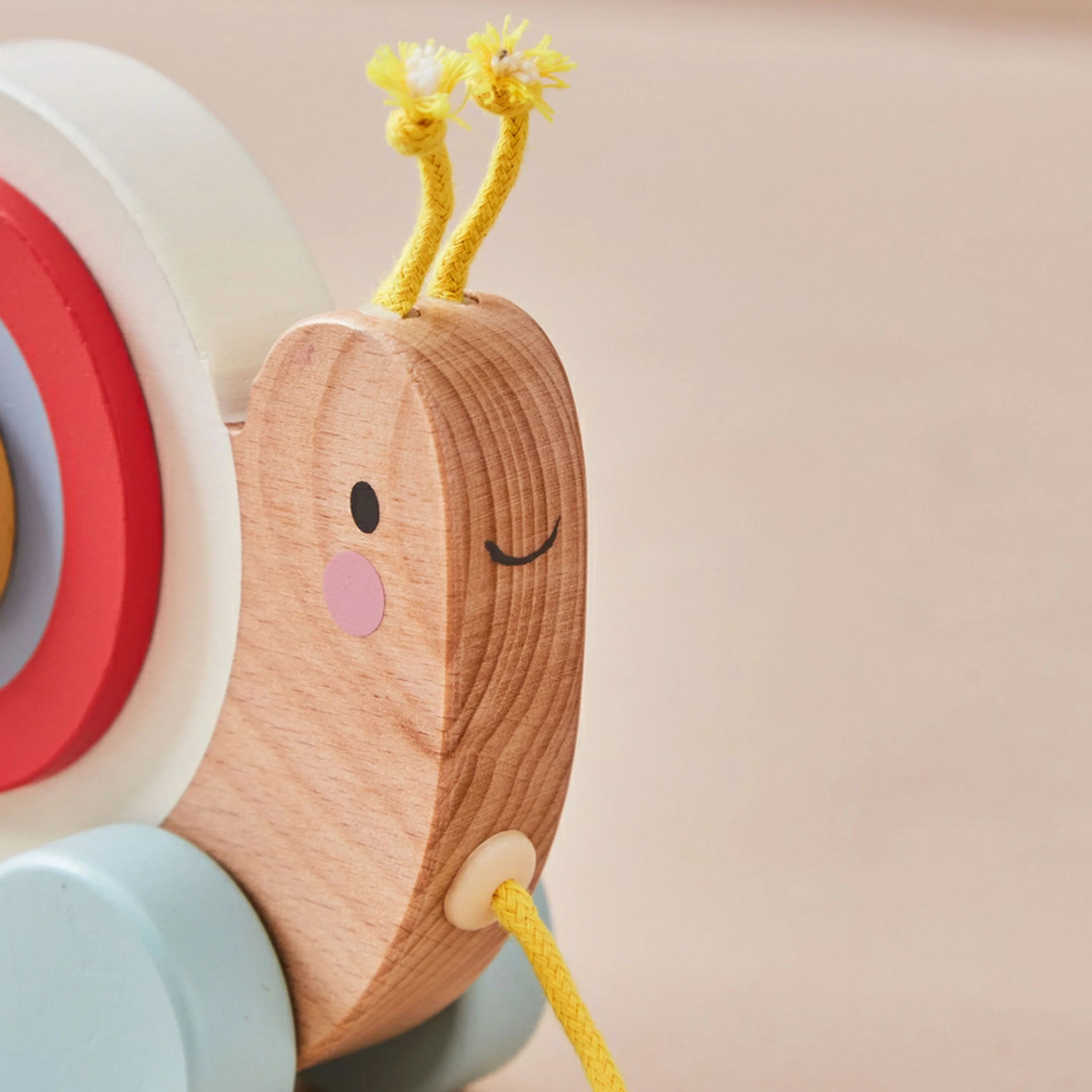 Engraved Wooden Pull Along Snail - Image 3