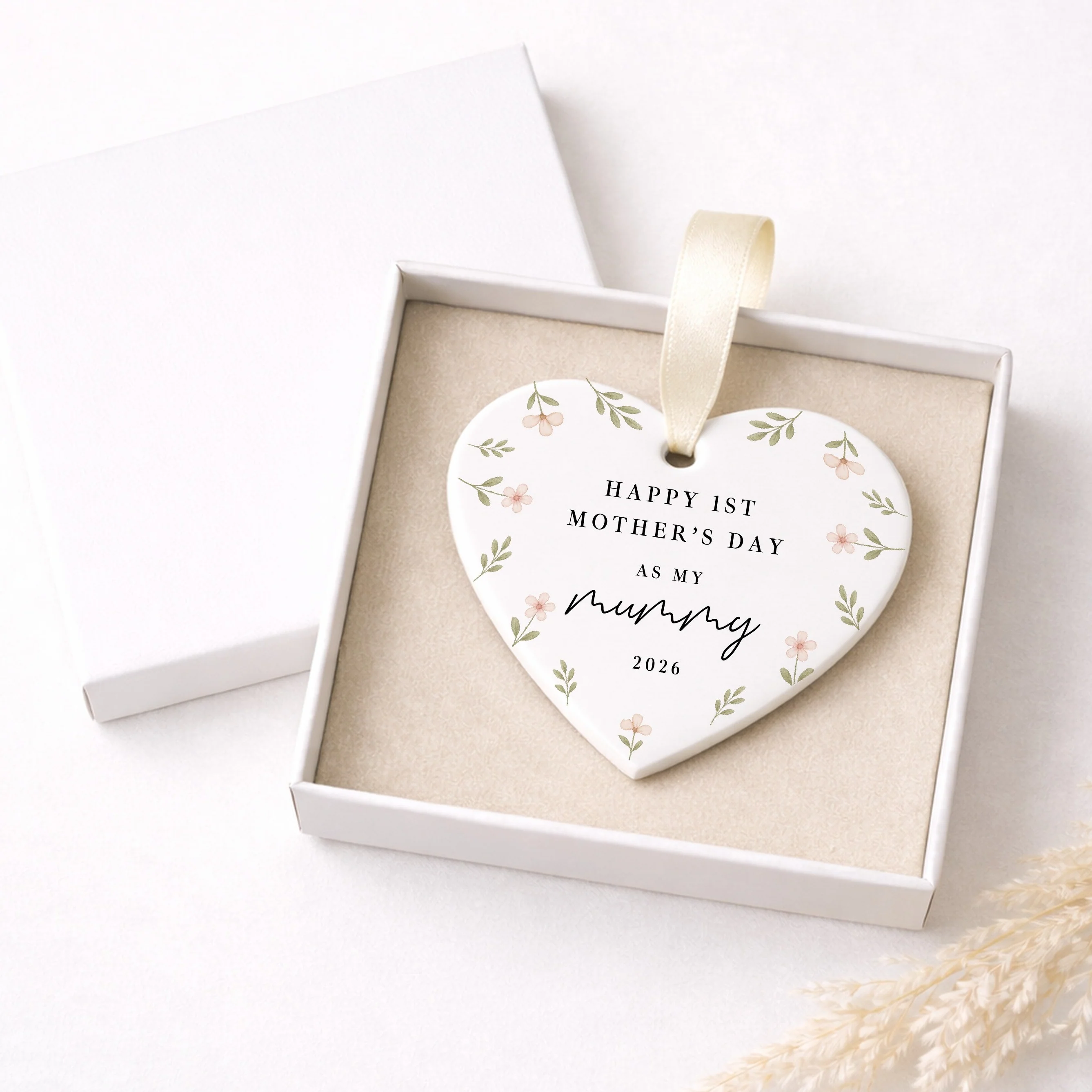 Floral Happy 1st Mother's Day As My Mummy/Nanny Ceramic Ornament