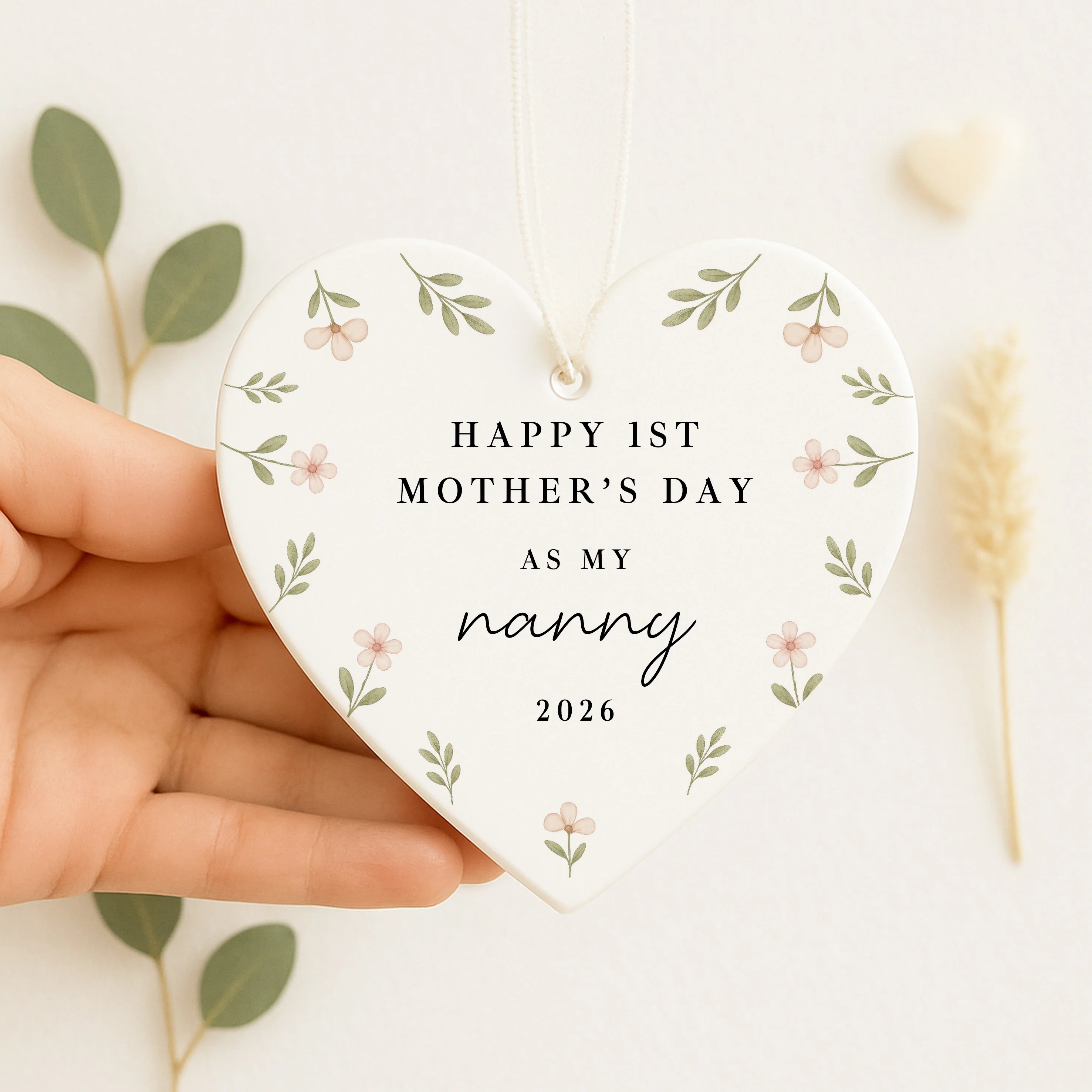 Floral Happy 1st Mother's Day As My Mummy/Nanny Ceramic Ornament - Image 5