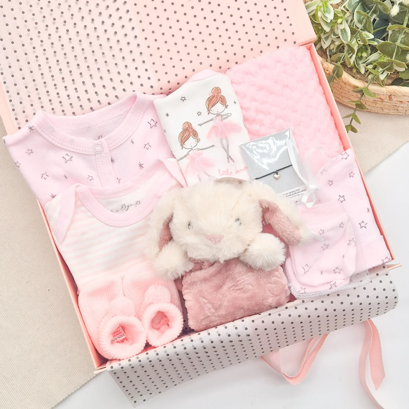 Girls Pink Star Ballerina & Comforter Luxury Hamper Gift Set
