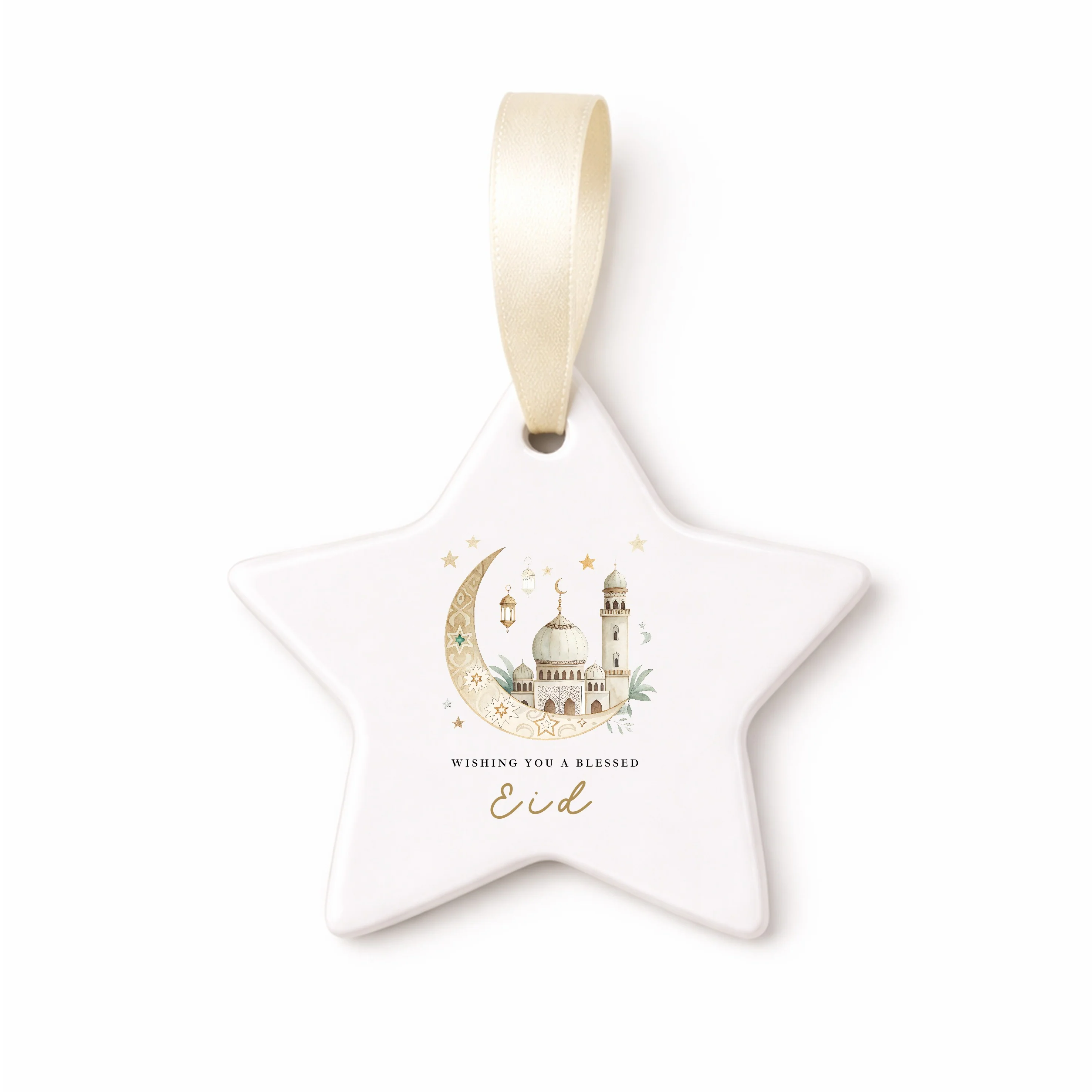 Gold Blessed Eid Ceramic Ornament - Image 2