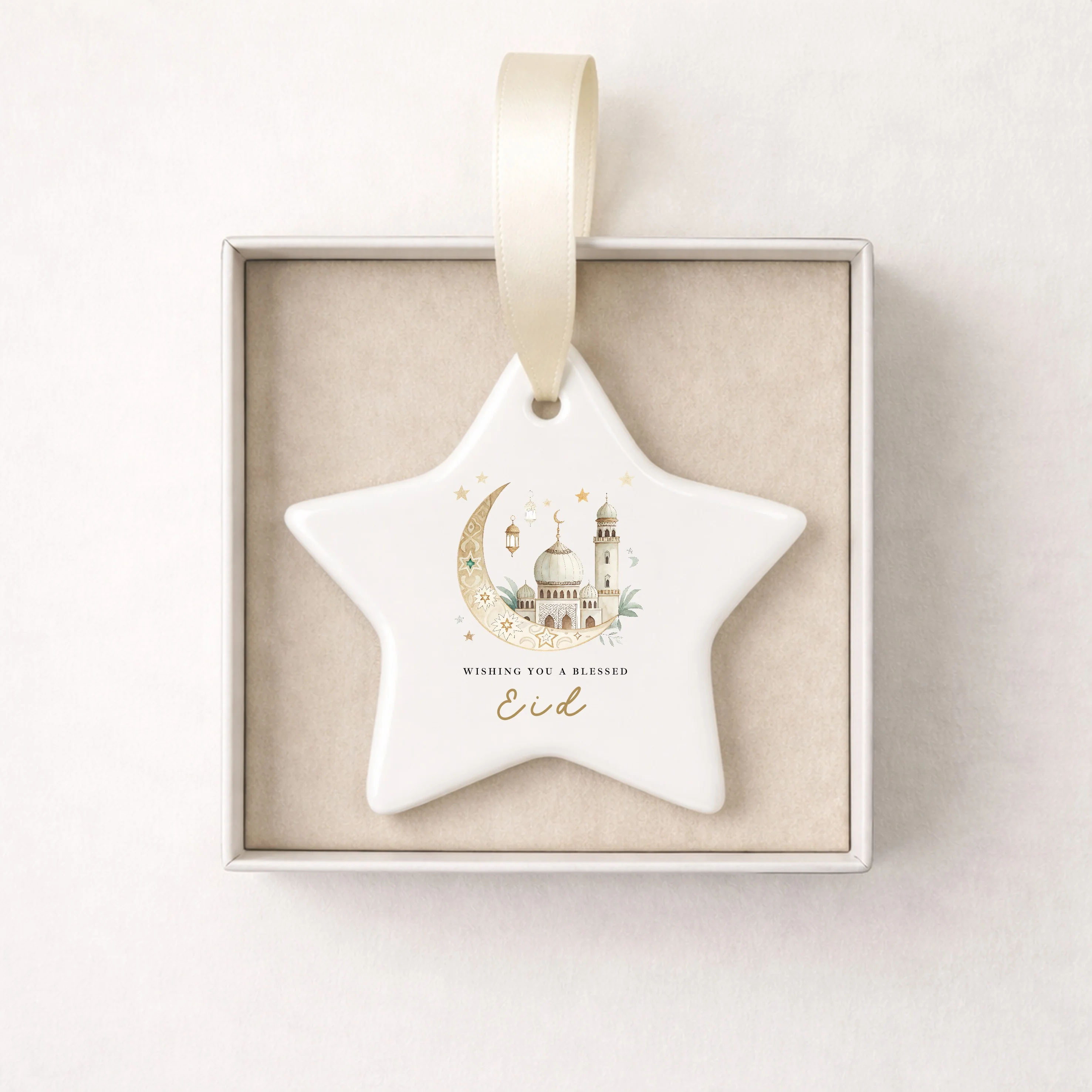 Gold Blessed Eid Ceramic Ornament - Image 3