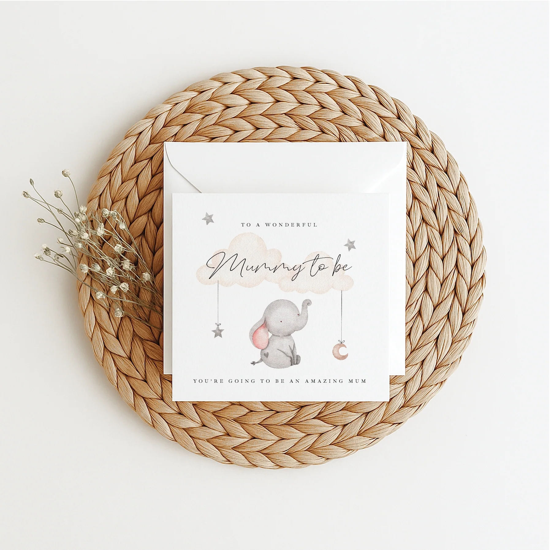 Grey Elephant Mummy to Be Baby Shower Card - Image 5