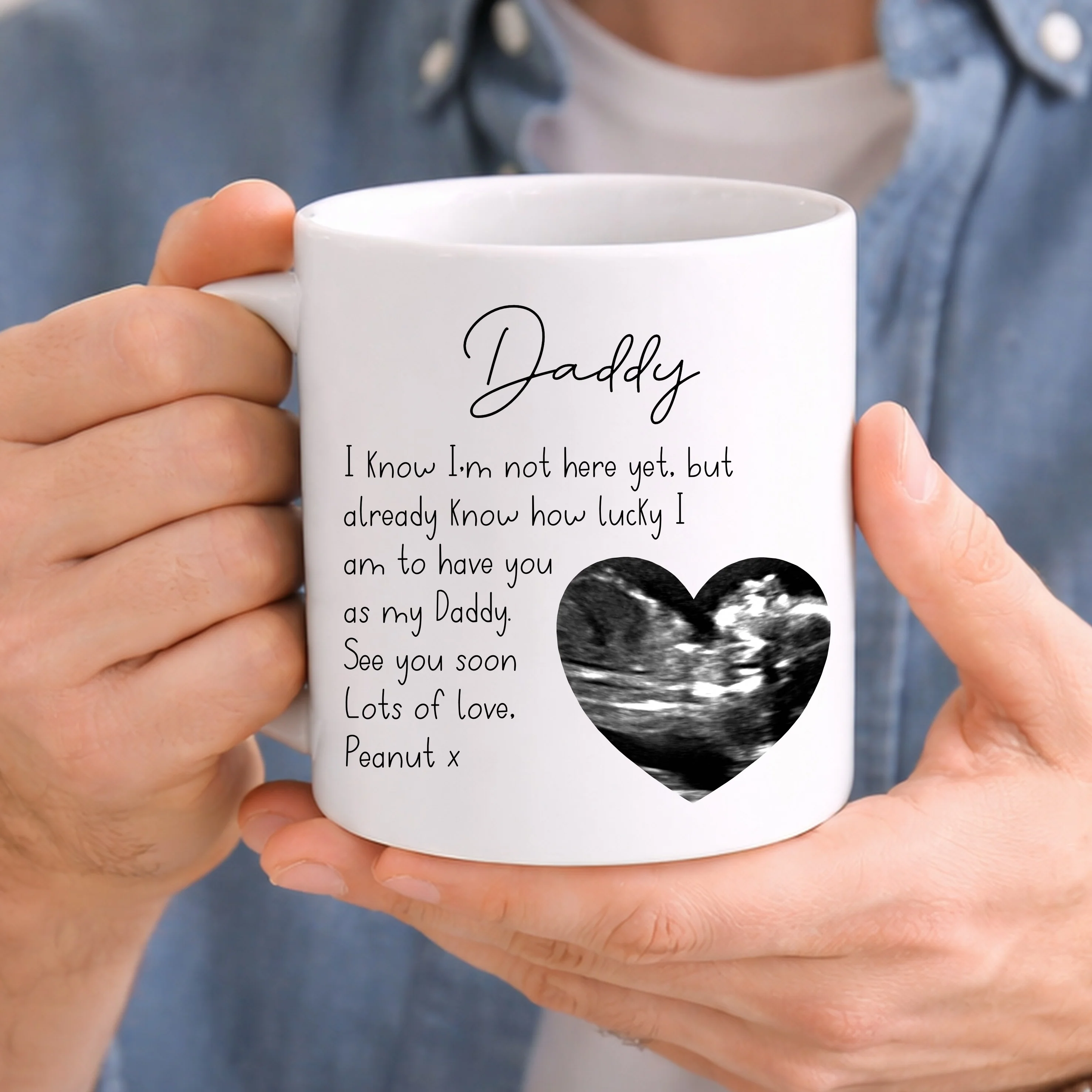Personalised Photo Baby Scan Happy Father's Day Mug - Image 3