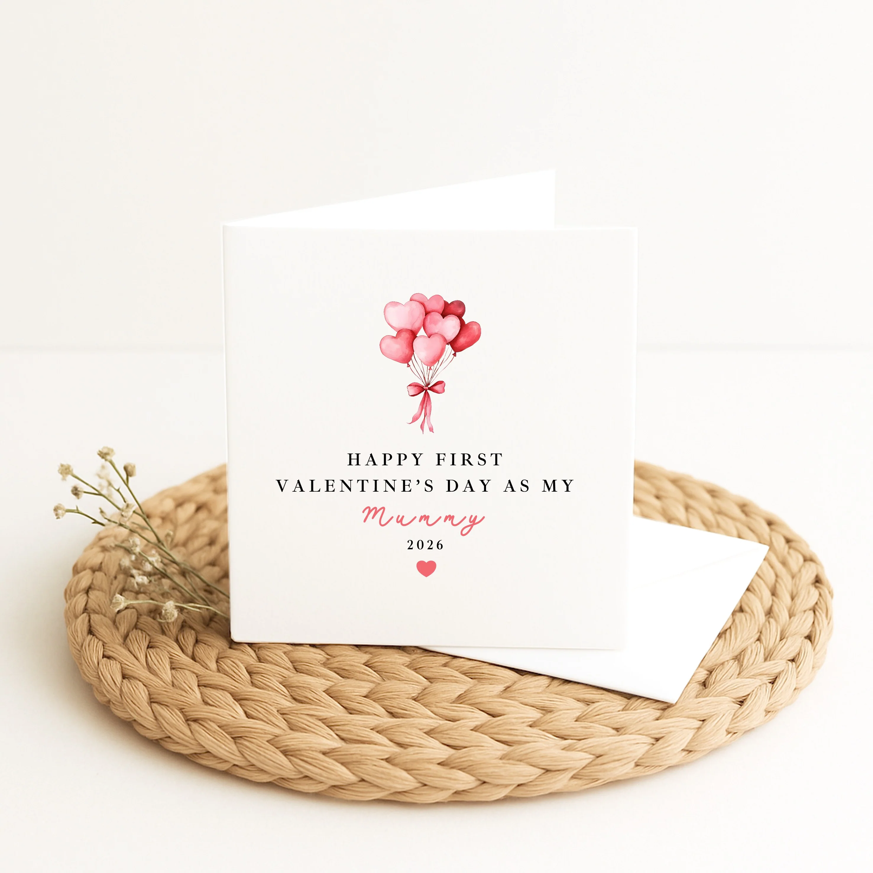 Happy First Valentine's Day As My Mummy Heart Balloons Card - Image 3