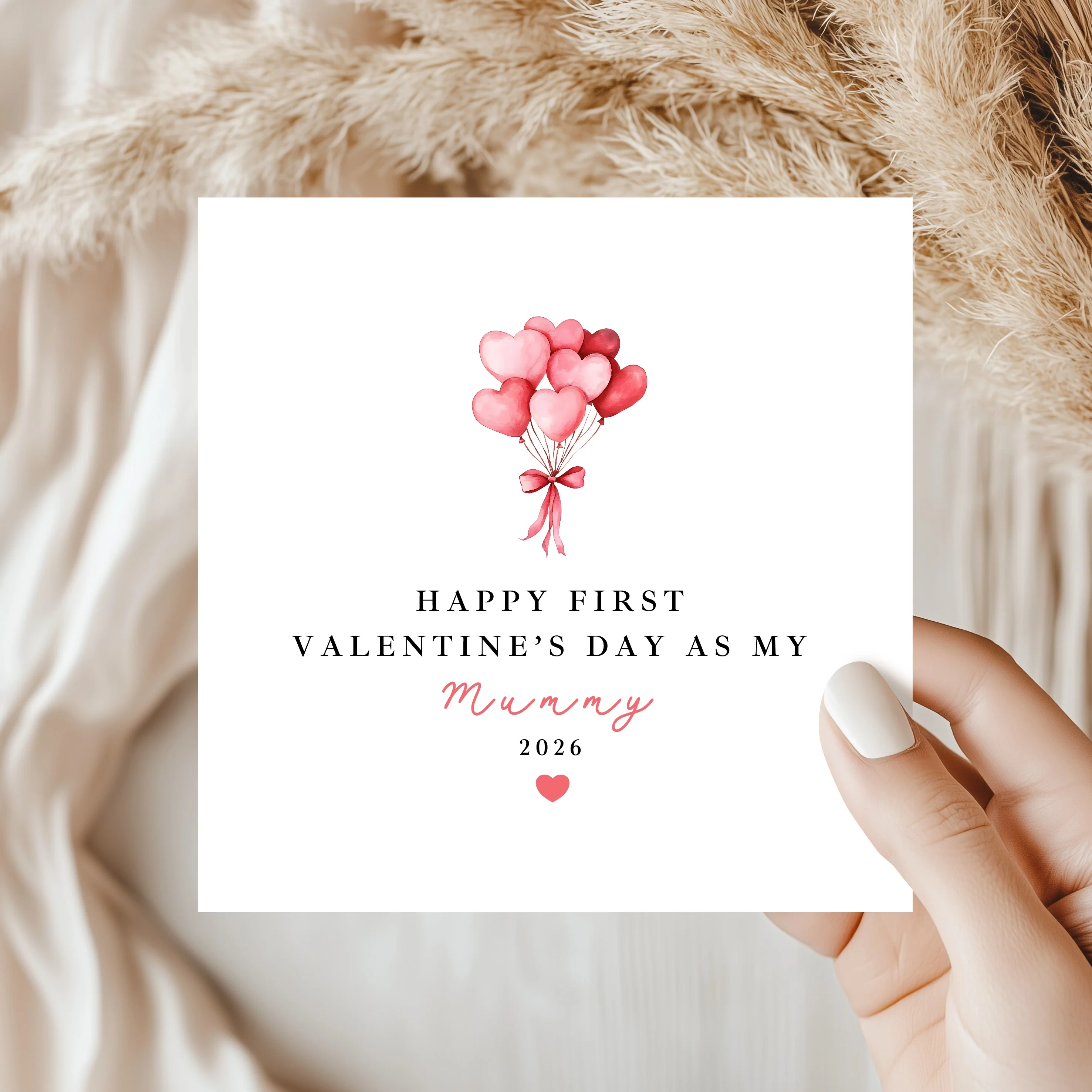 Happy First Valentine's Day As My Mummy Heart Balloons Card - Image 6
