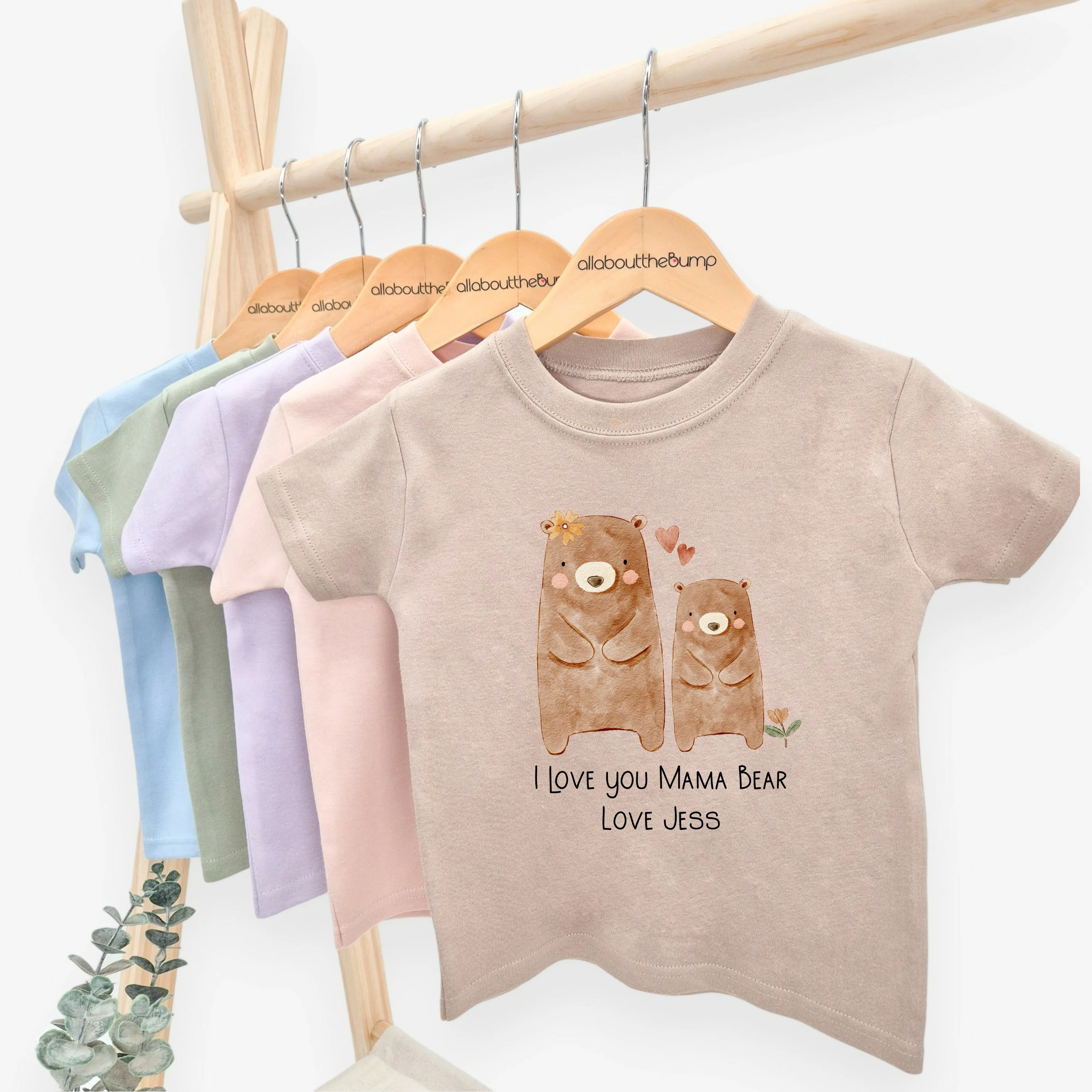 Personalised Happy Mother's Day Brown Bears T-shirt - Image 2
