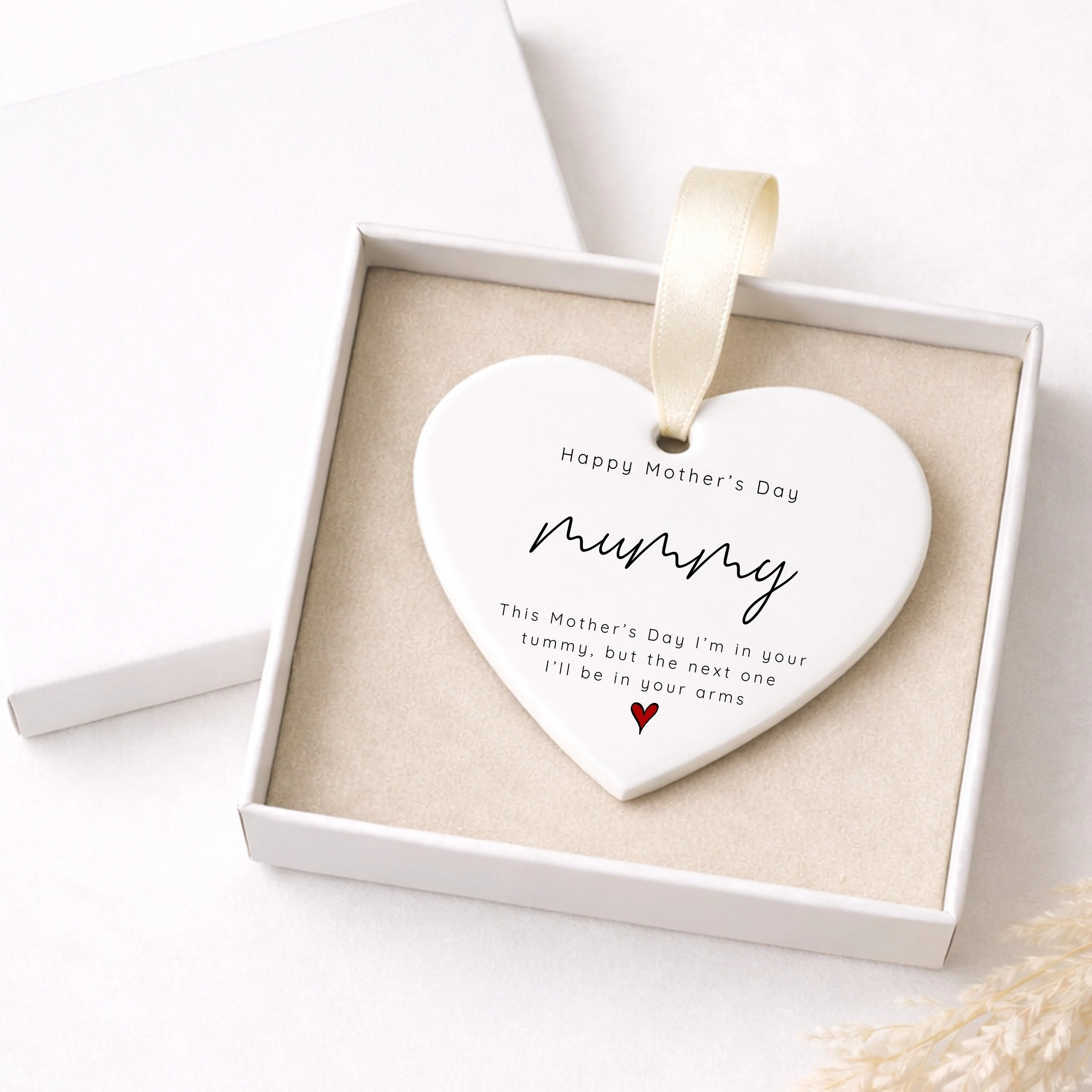 Happy Mother's Day Love Bump Ceramic Ornament
