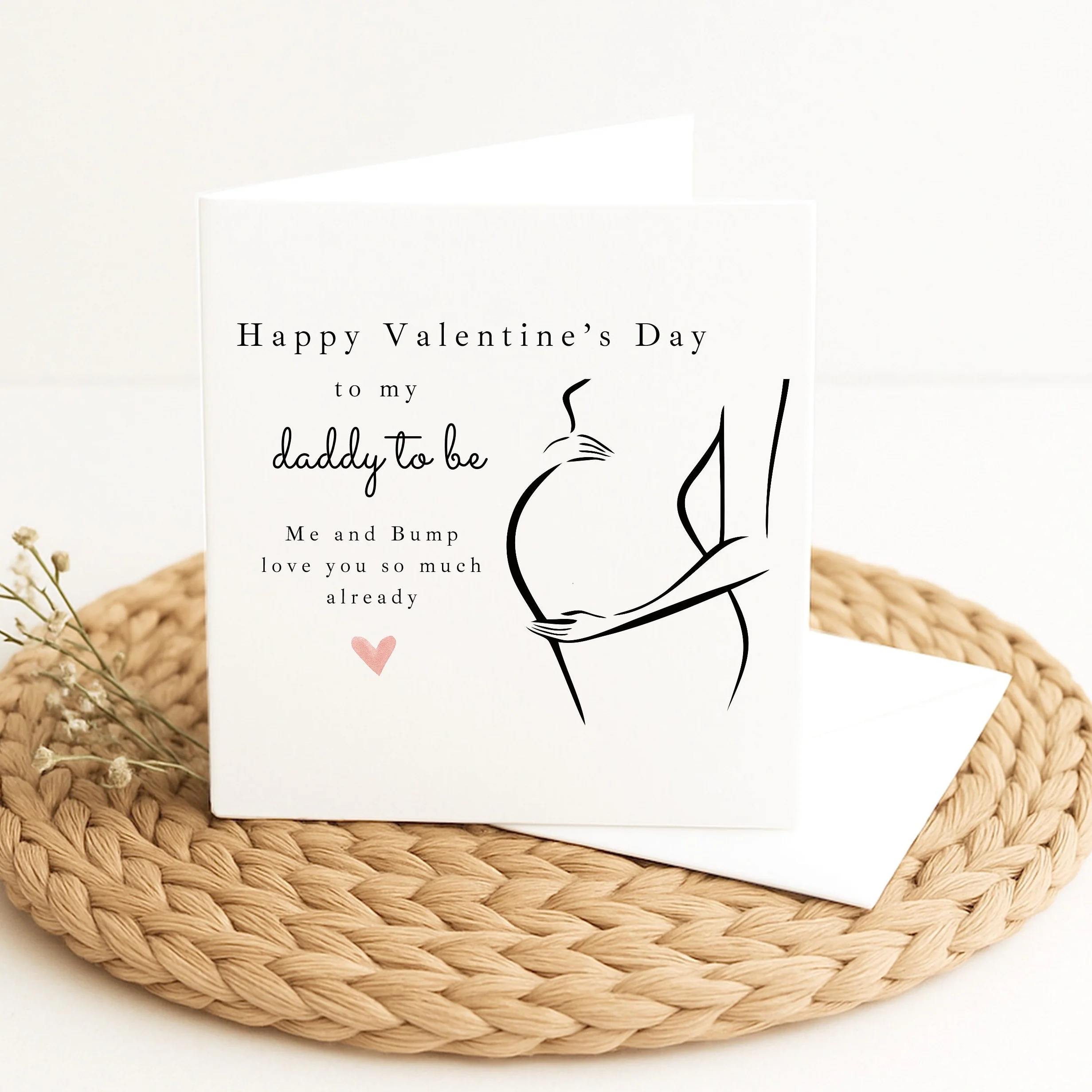 Happy Valentine's Day Daddy Love Bump Card
