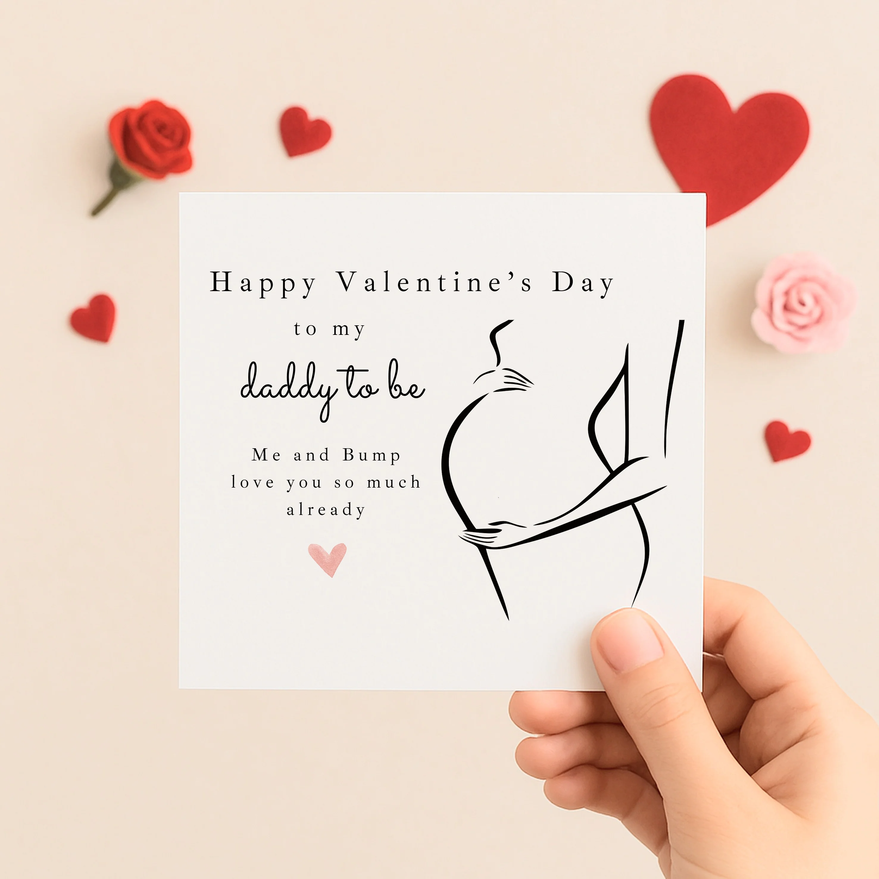 Happy Valentine's Day Daddy Love Bump Card - Image 5
