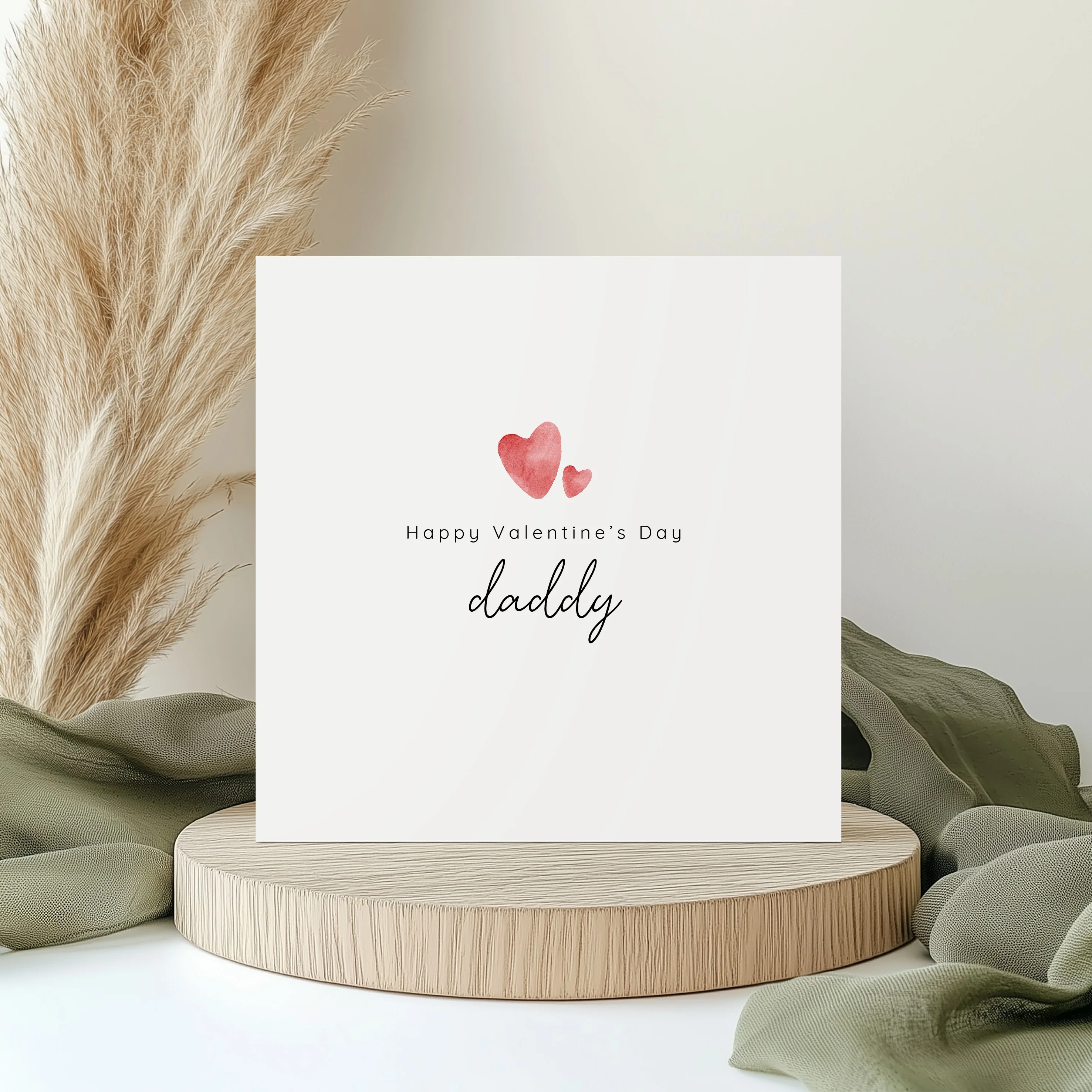Happy Valentine's Day Daddy Red Hearts Card - Image 3
