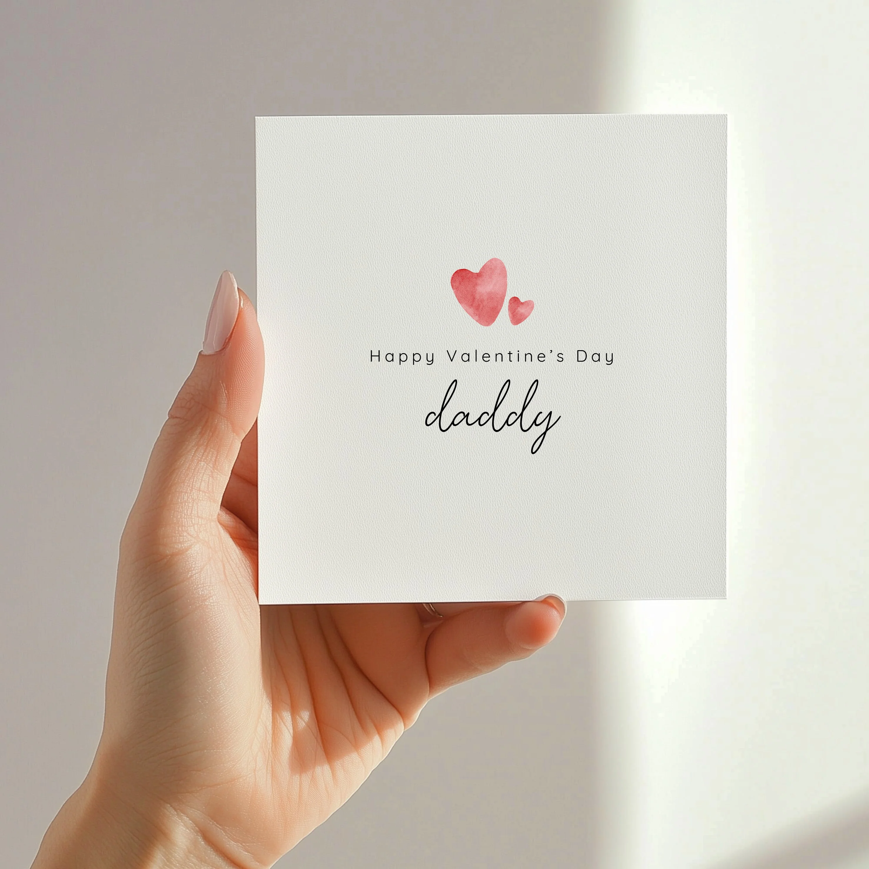 Happy Valentine's Day Daddy Red Hearts Card - Image 4