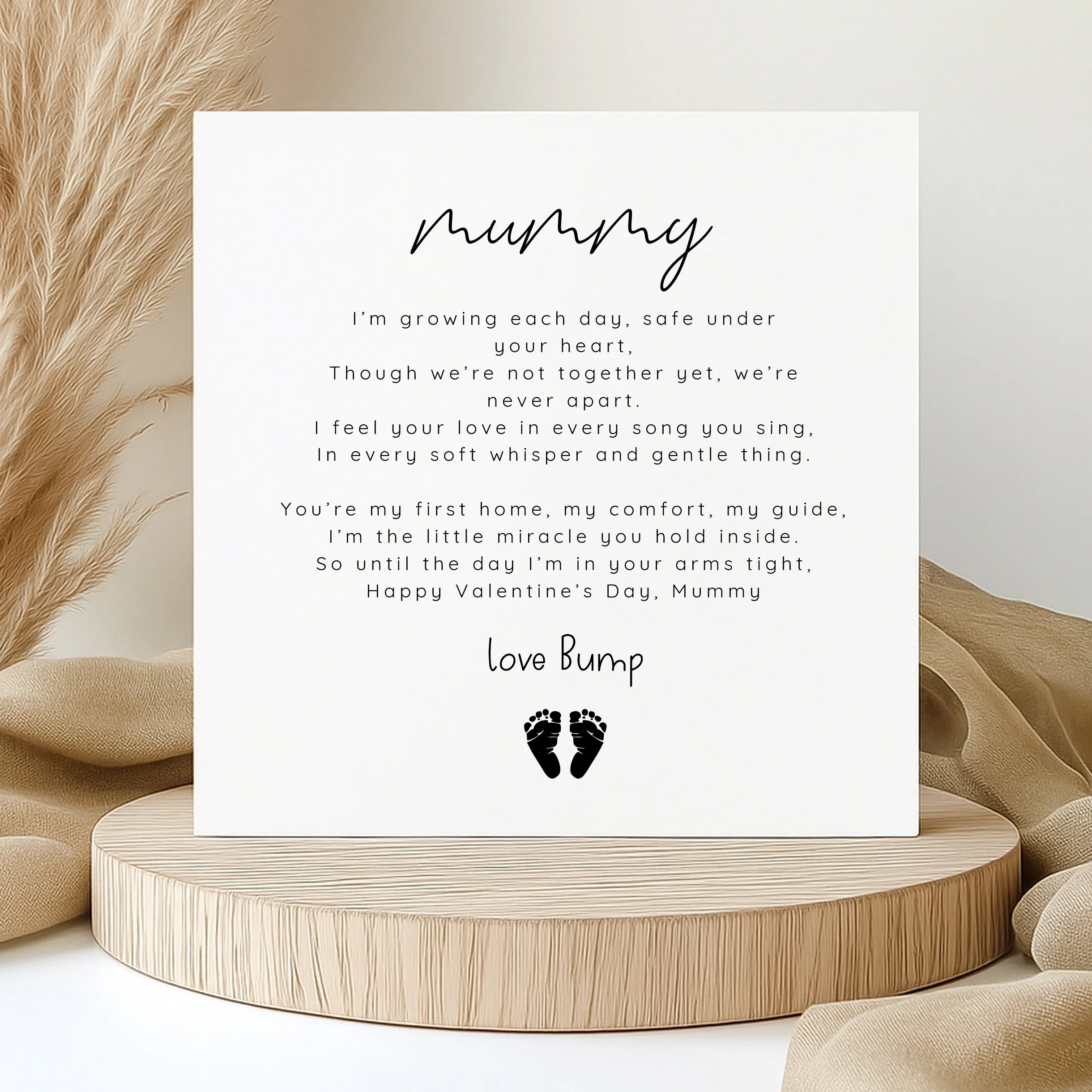 Happy Valentine's Day Mummy Love Bump Card