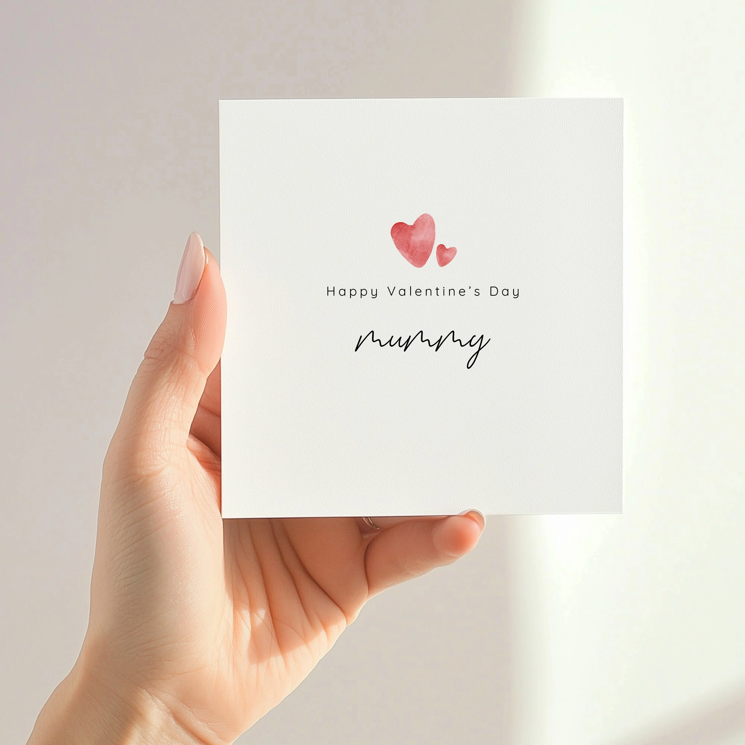 Happy Valentine's Day Mummy Red Hearts Card - Image 2