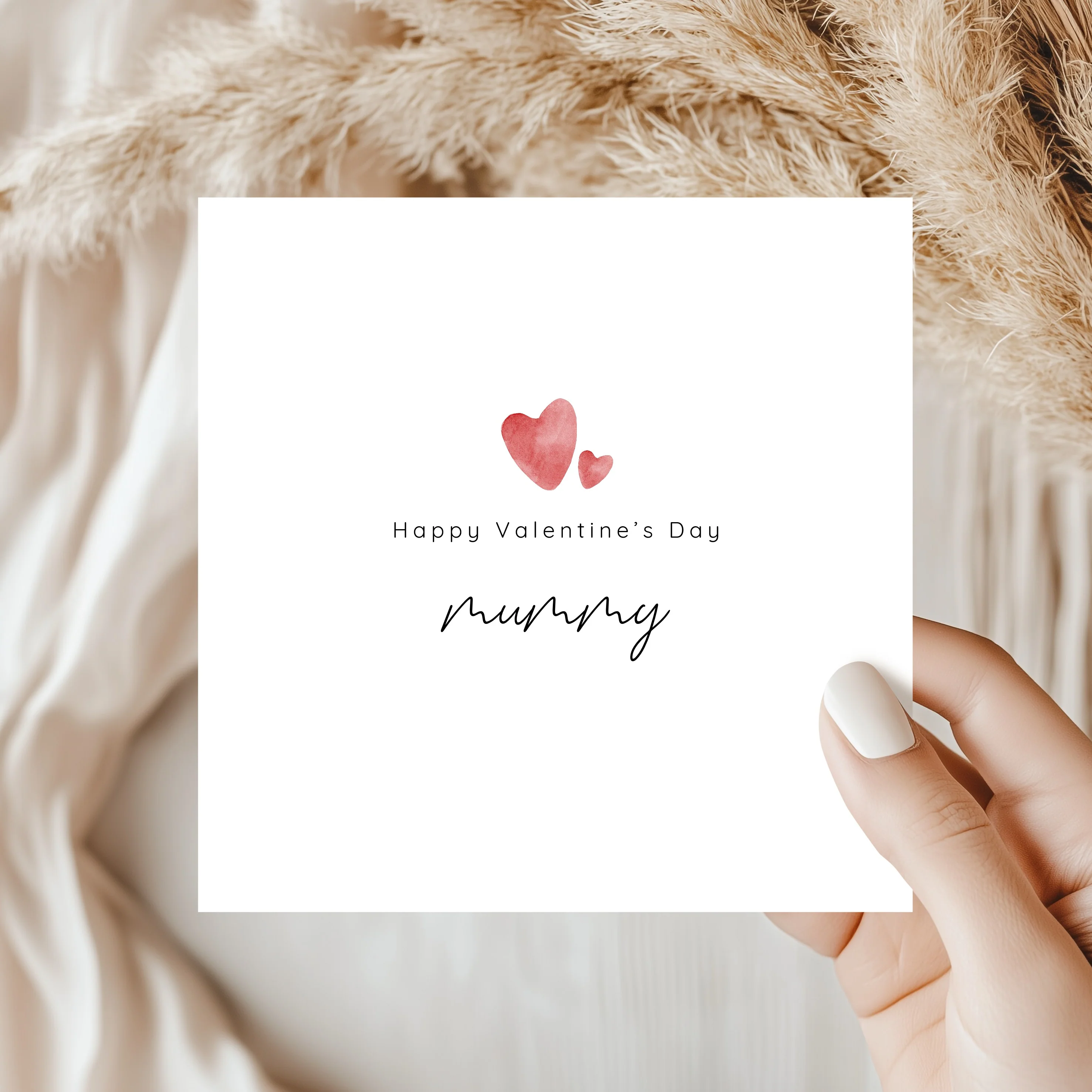 Happy Valentine's Day Mummy Red Hearts Card - Image 6