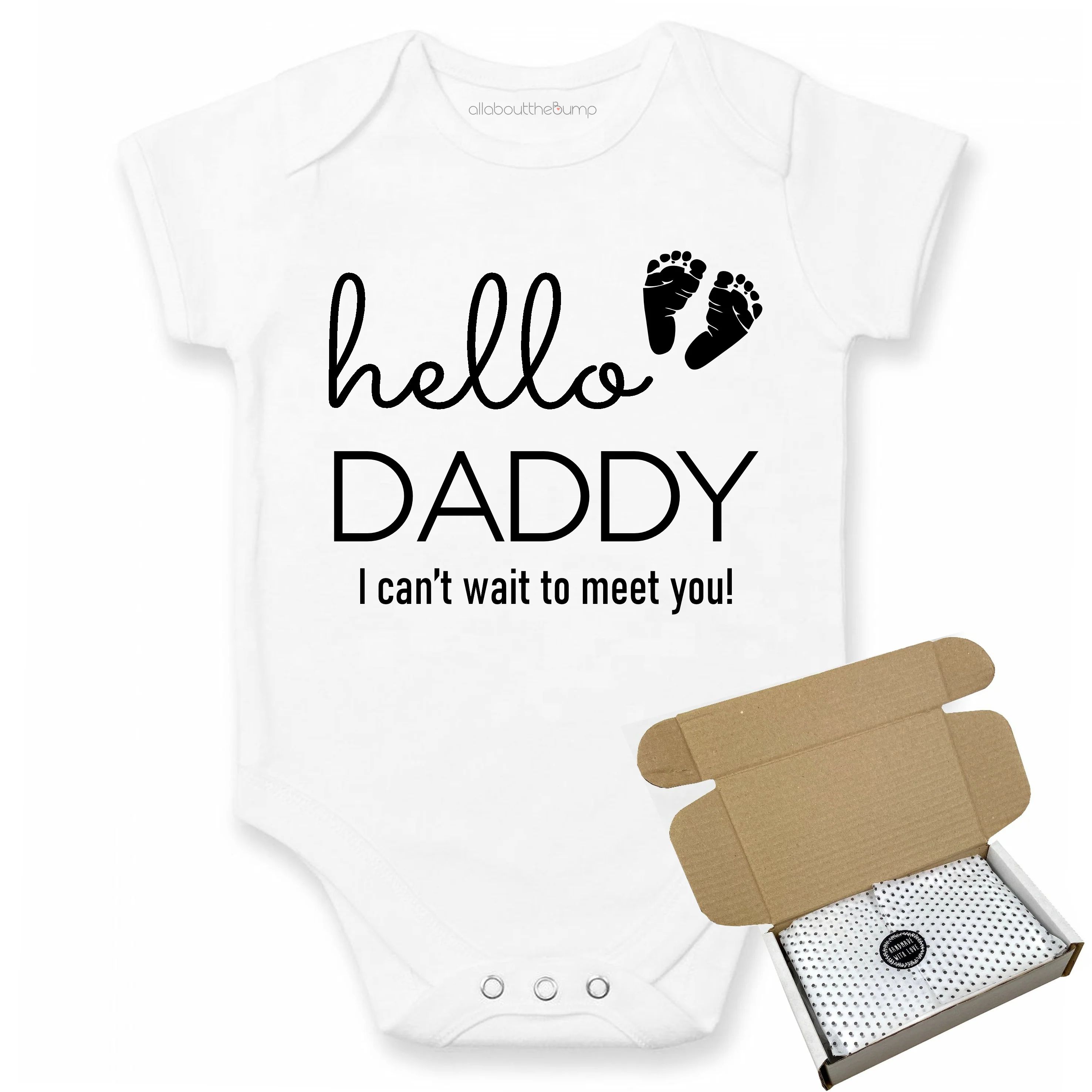 Hello Daddy I Can't Wait Baby Announcement Vest - Image 3