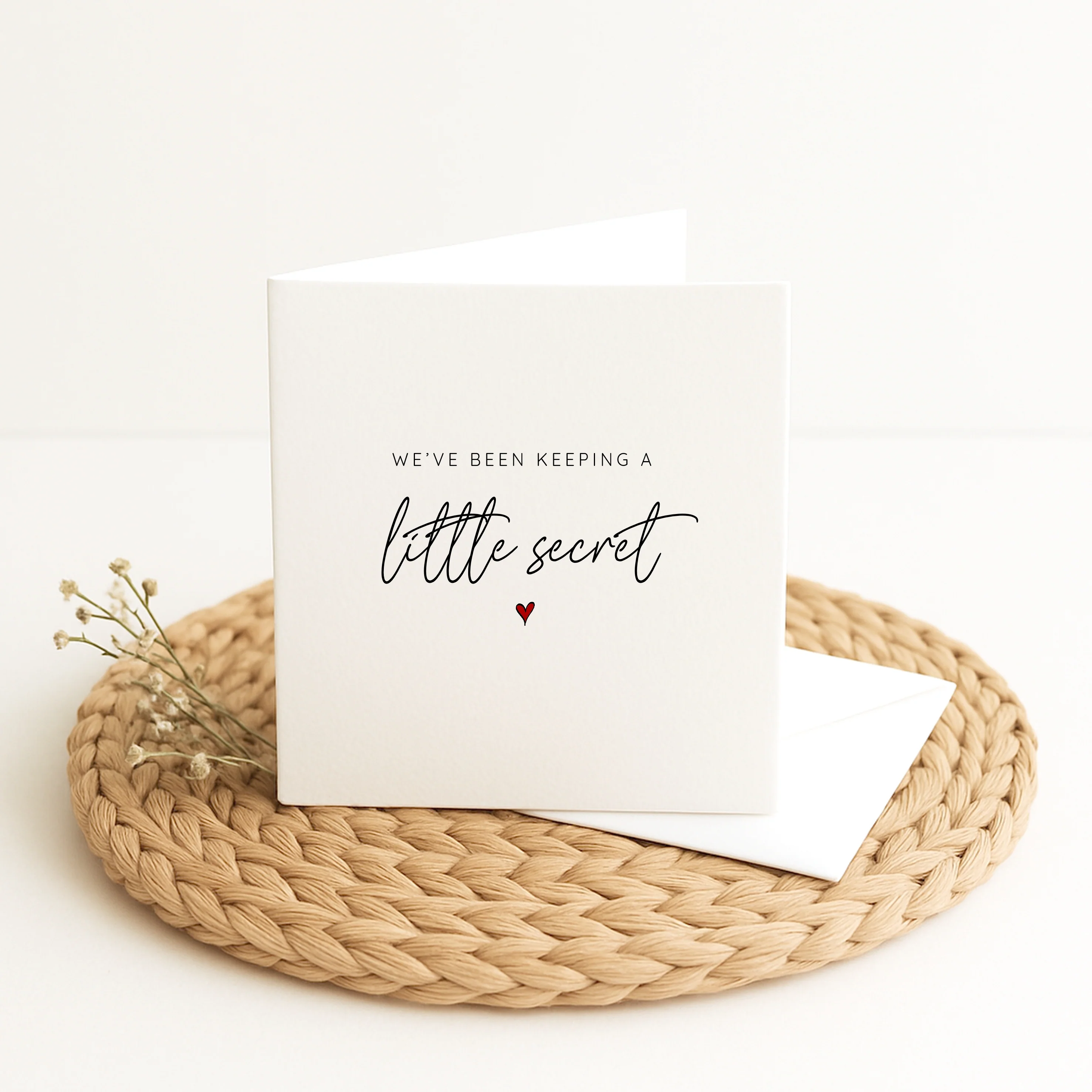 Keeping A Little Secret Baby Announcement Card - Image 2