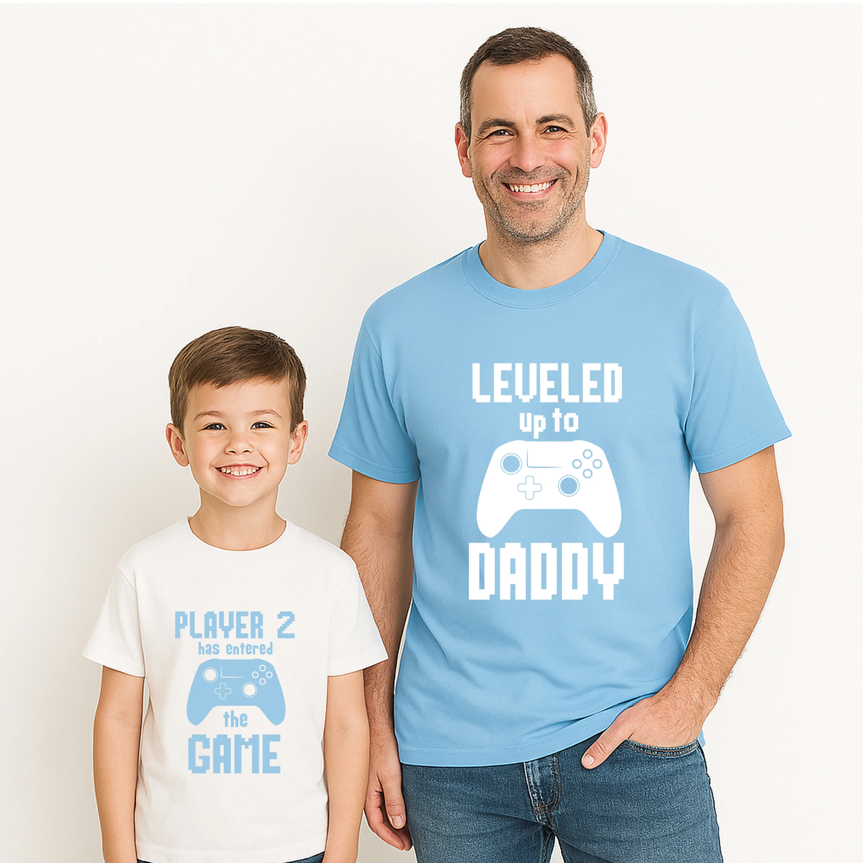 Leveled up to Daddy Gaming Blue Matching Outfits - Image 5
