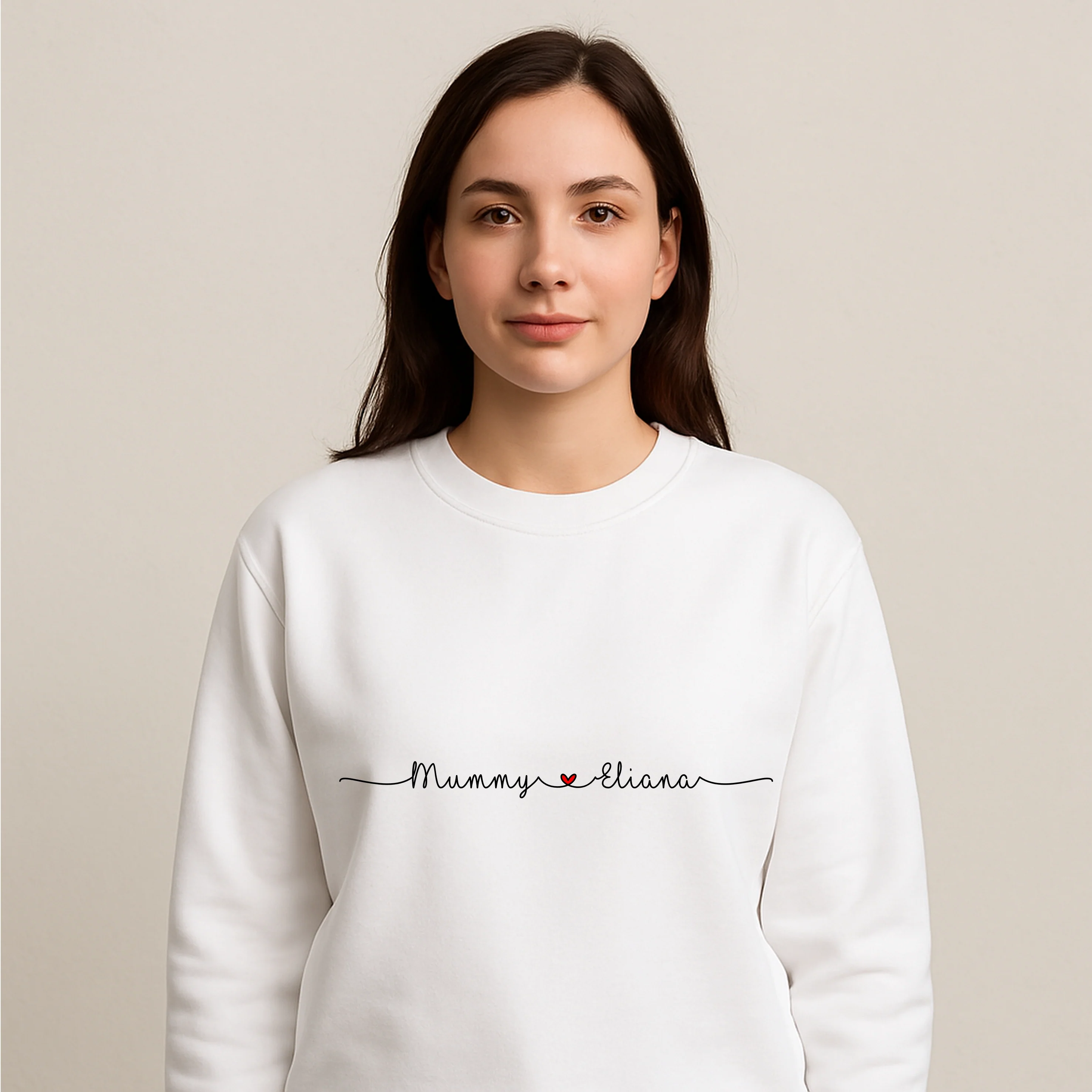 Personalised Linked Hearts Mum and Baby Sweatshirts - Image 3