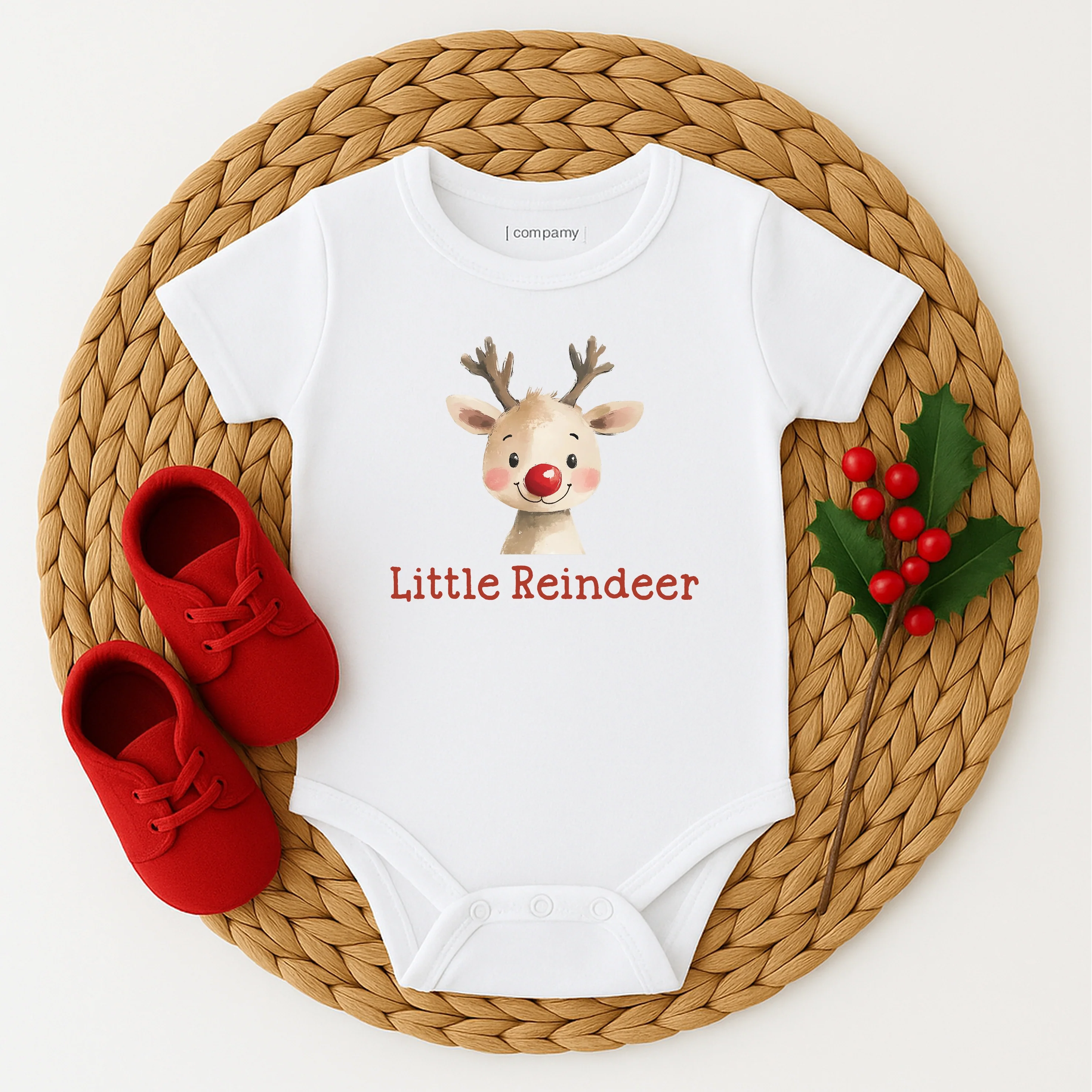Little Reindeer Christmas Baby Grow/Vest/Bib