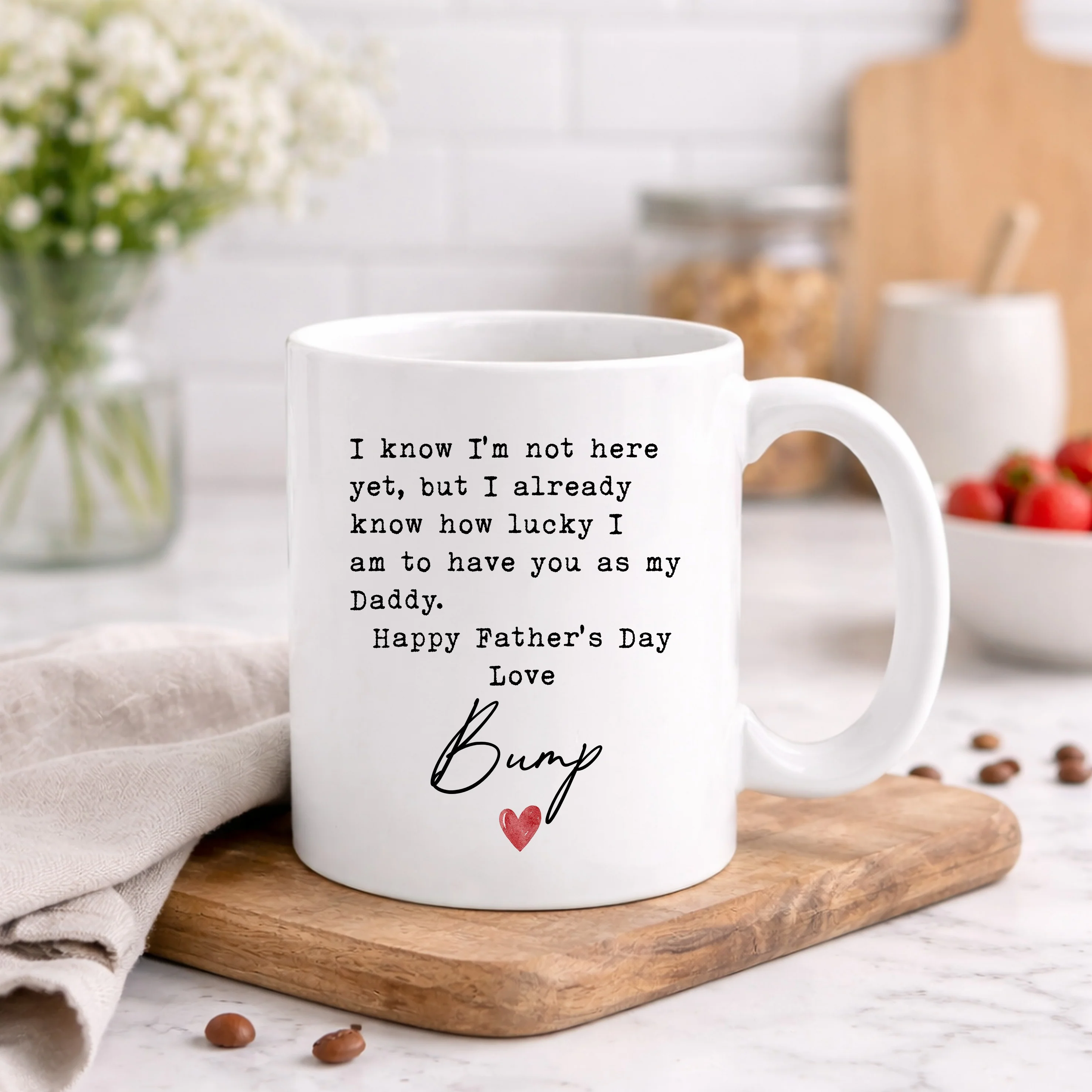 Love Bump Happy Father's Day Daddy Mug - Image 4