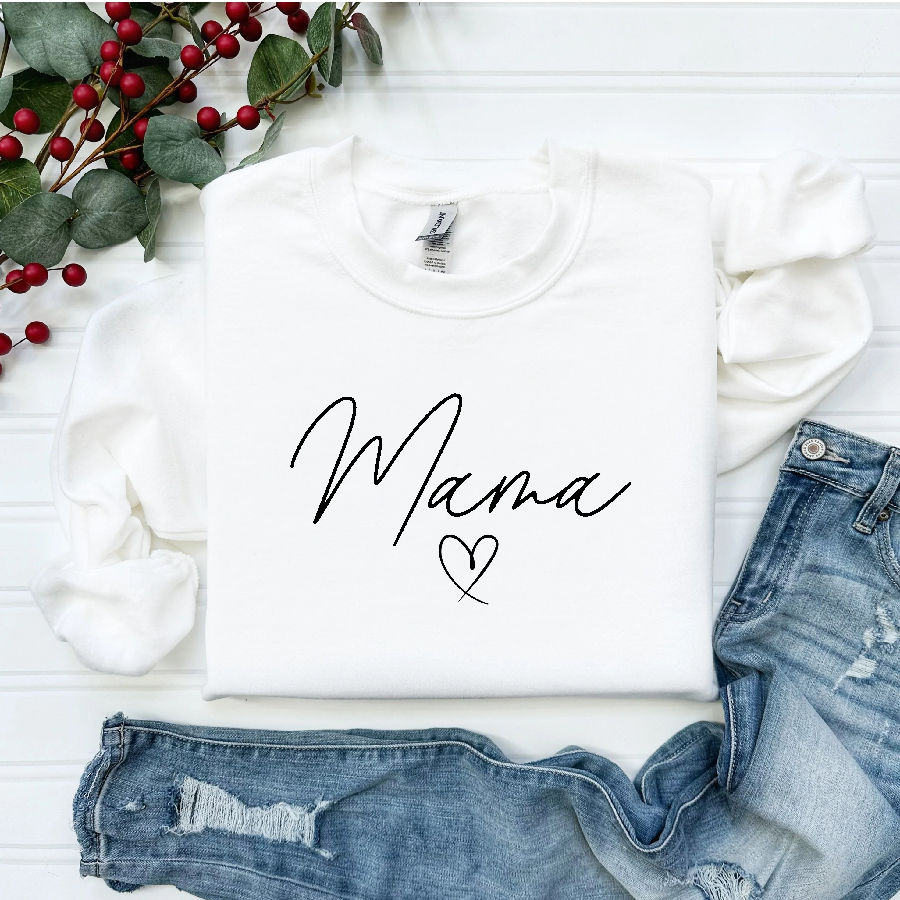 Mama Heart Beige Sweatshirt - Image 3