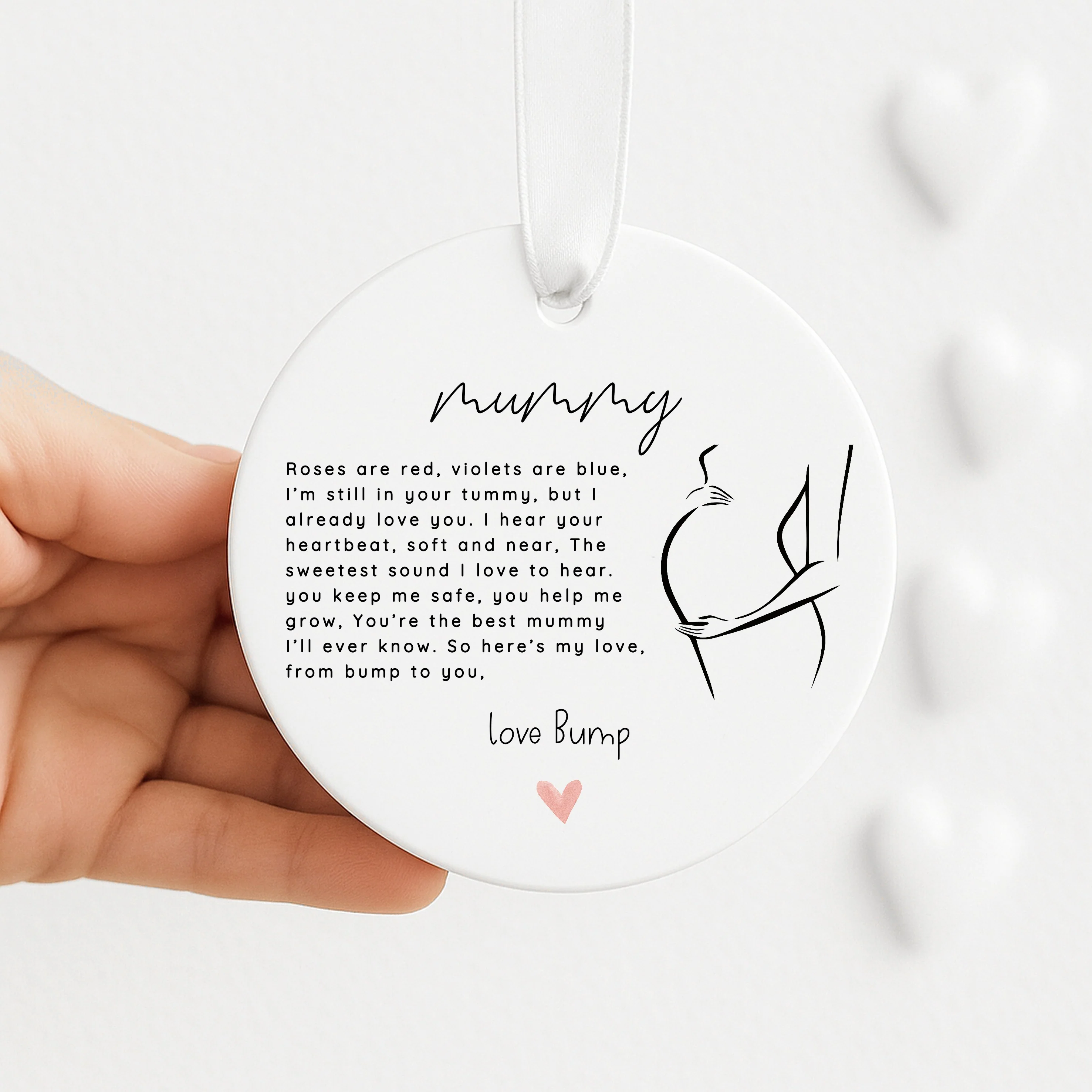 Mummy To Be Love Bump Ceramic Ornament - Image 3