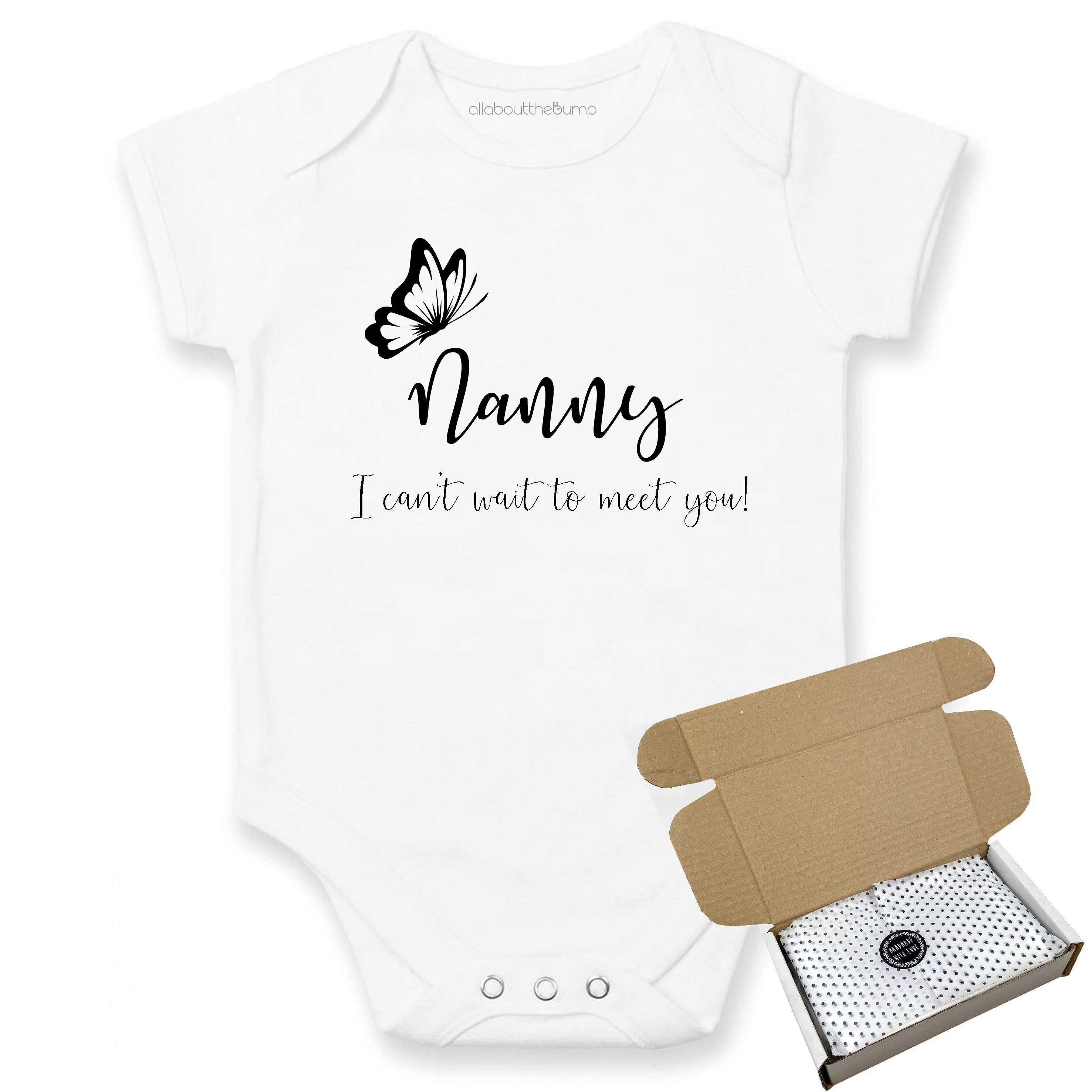 Nanny I can't wait to meet you! Baby Announcement Vest - Image 3